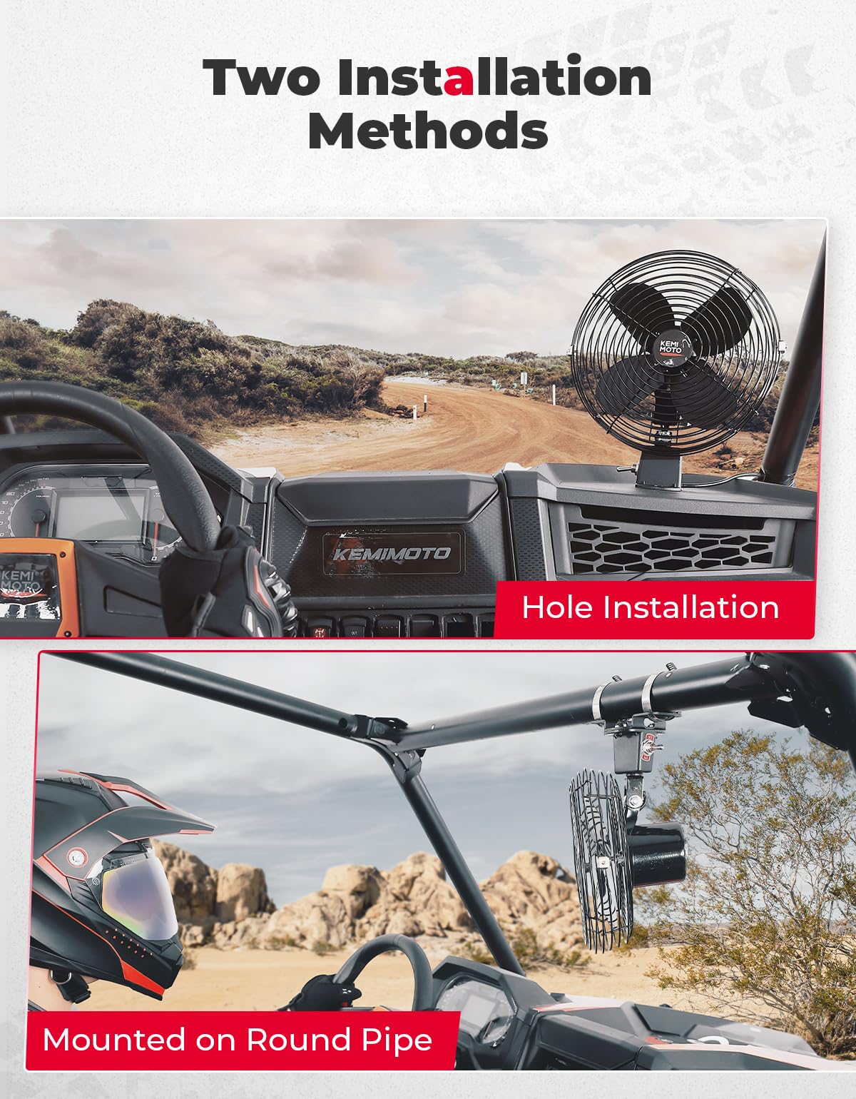 Kemimoto ventola raffreddamento 12V 8'' UTV universale