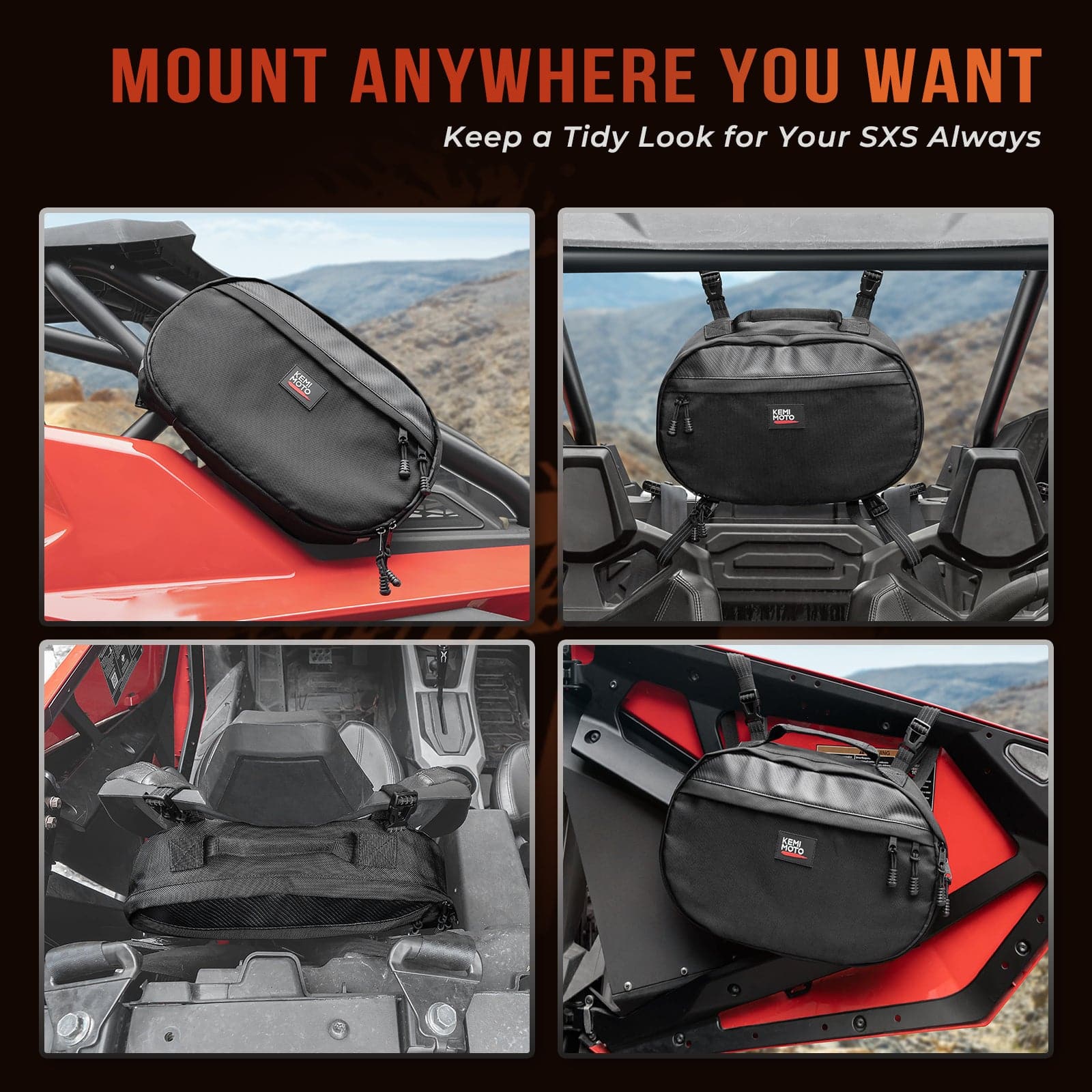 Kemimoto borsa portacinghia UTV riflettente impermeabile