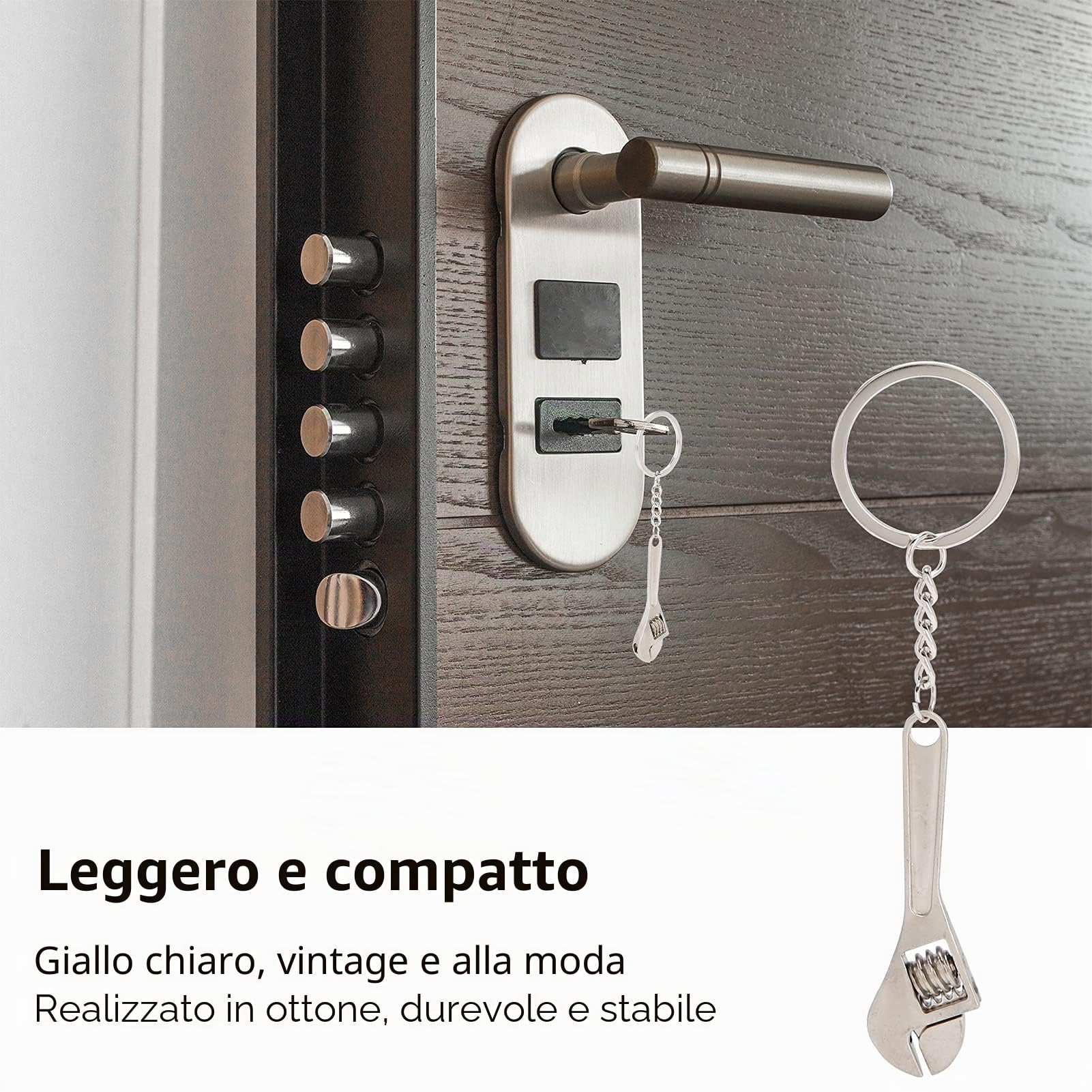Hapivida Mini Chiave Inglese Portachiavi Metallo Set 10 Pezzi