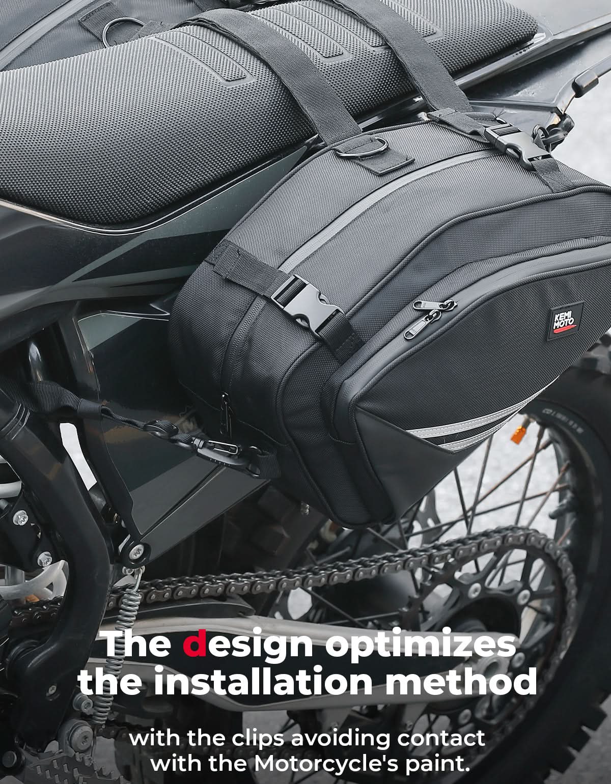 Kemimoto borse laterali moto impermeabili 20L antipioggia