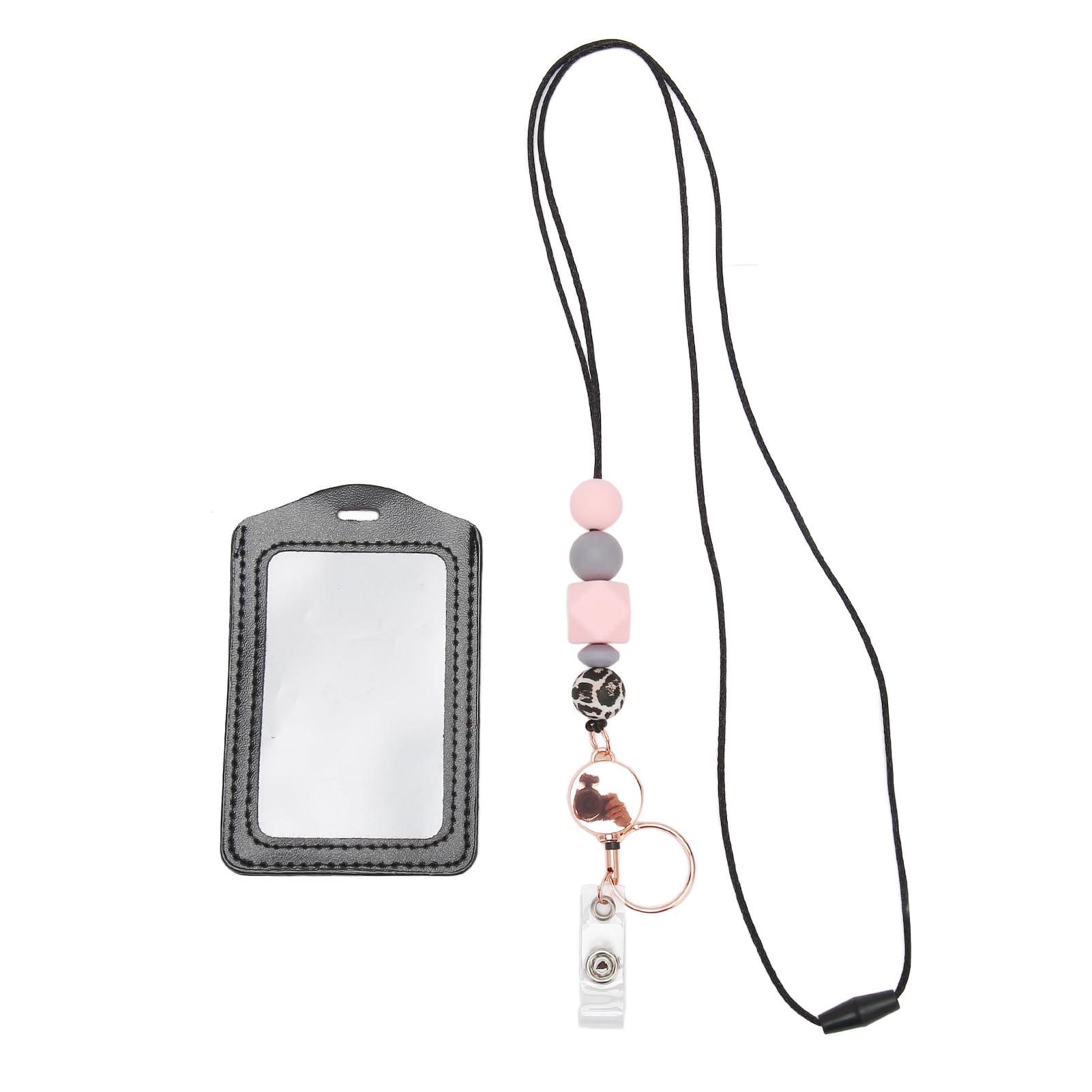 AOWINHIT Cordino Silicone Portabadge Rosa C 1 Pezzo