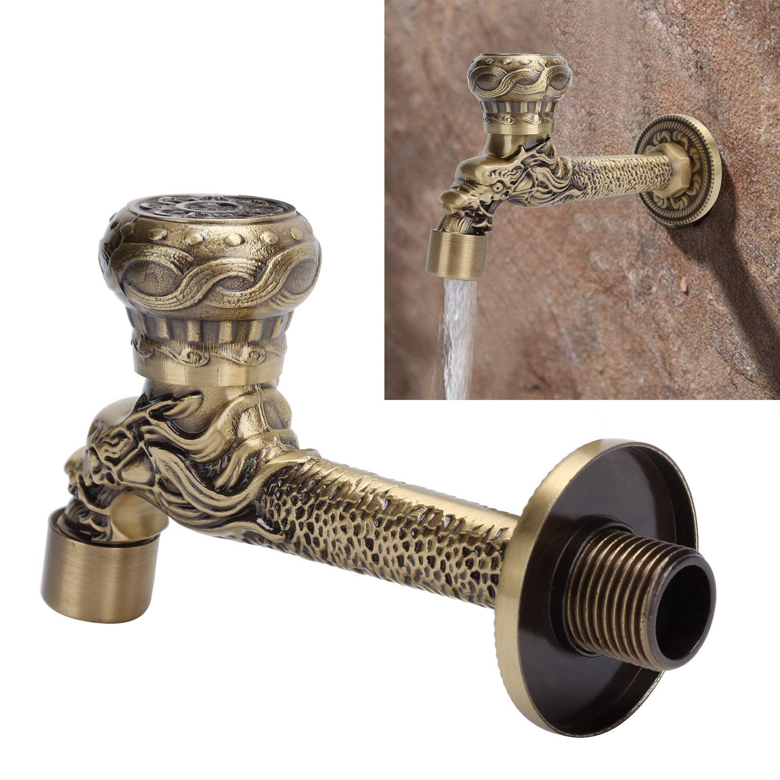 Kuuleyn rubinetto parete ottone antico G1/2 acqua fredda