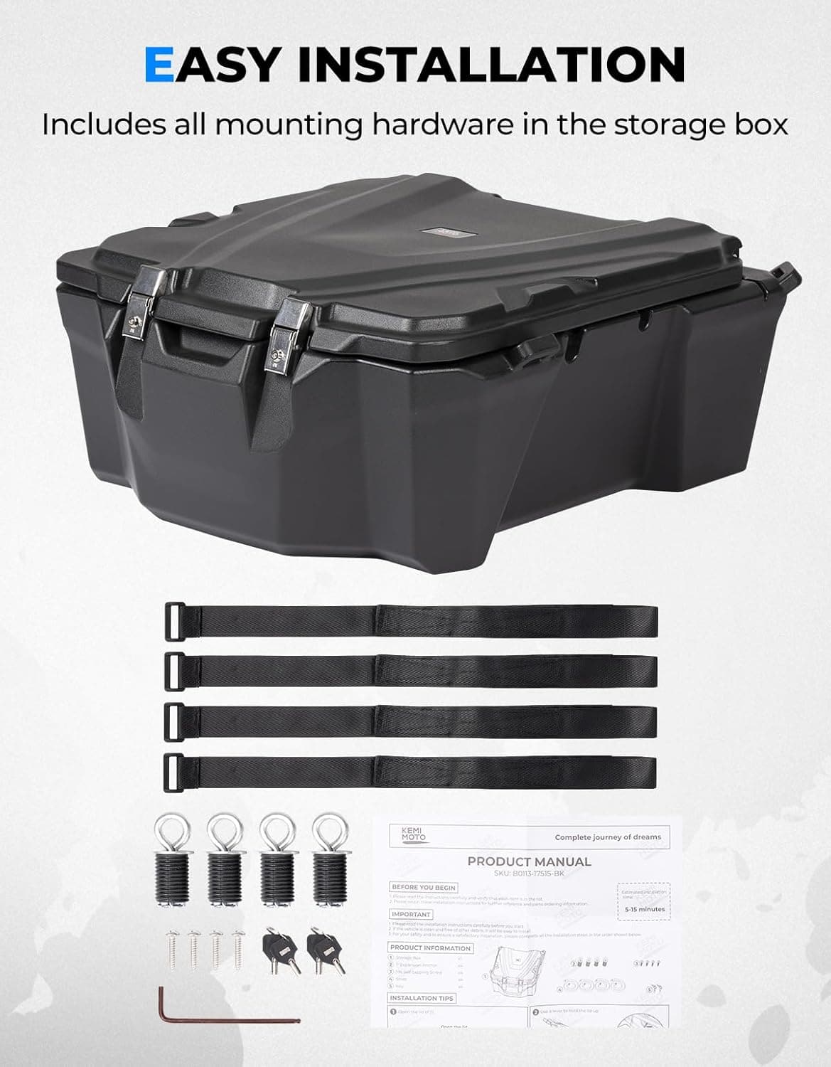 KEMIMOTO RZR XP 1000 baule posteriore 100L impermeabile