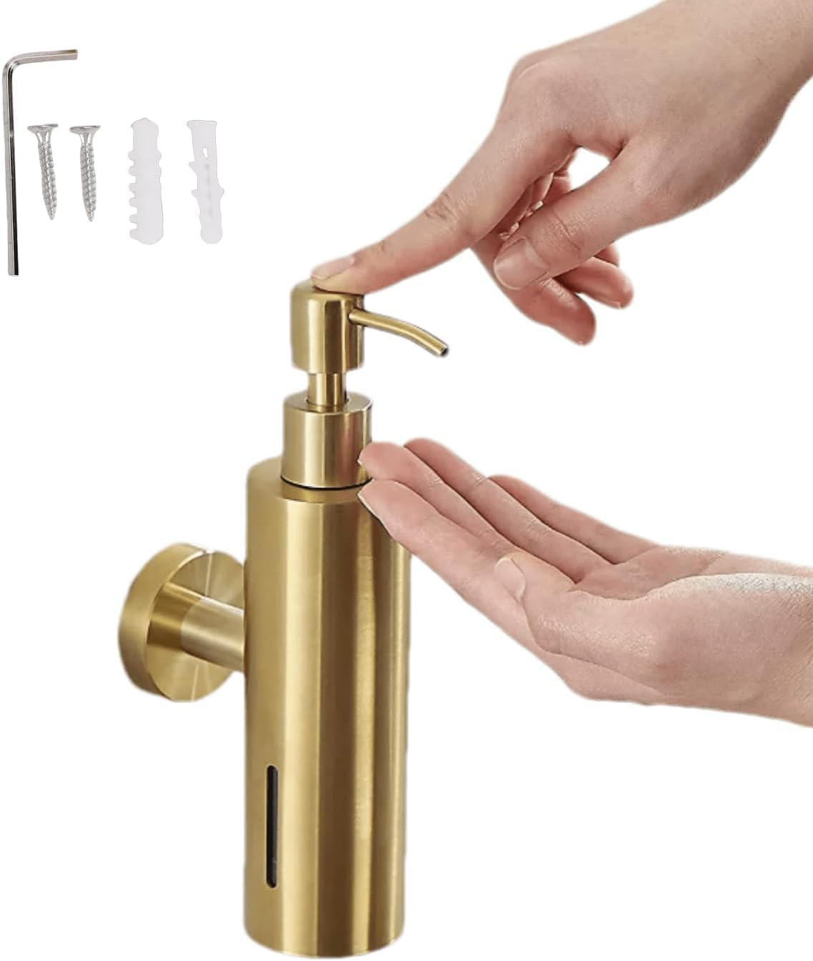 Hapivida dispenser sapone acciaio inox a parete 5x21 cm