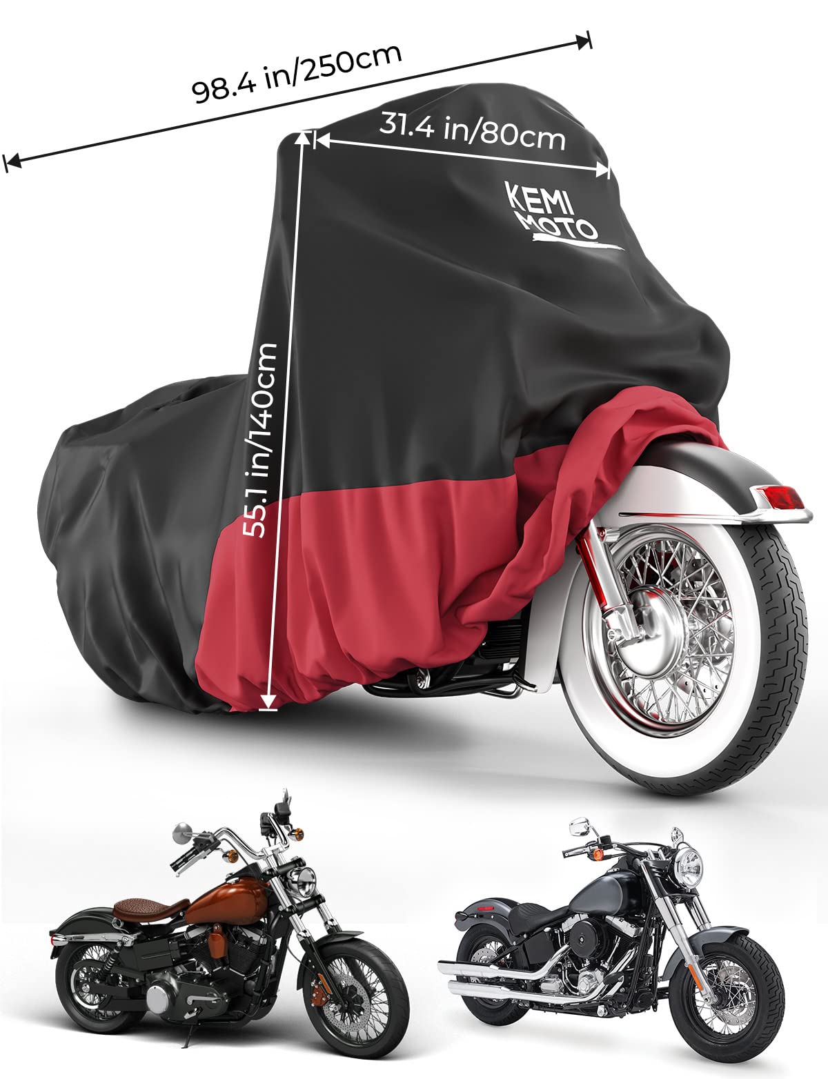 Kemimoto Cruiser telo coprimoto impermeabile rosso