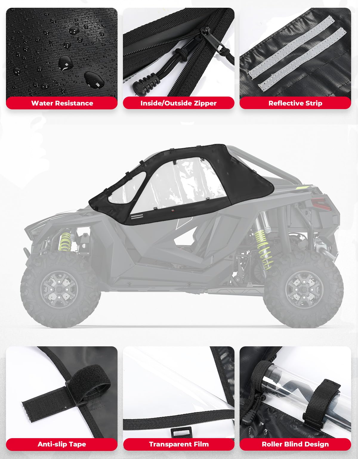 KEMIMOTO RZR PRO XP porte superiori morbide 2 posti antipioggia