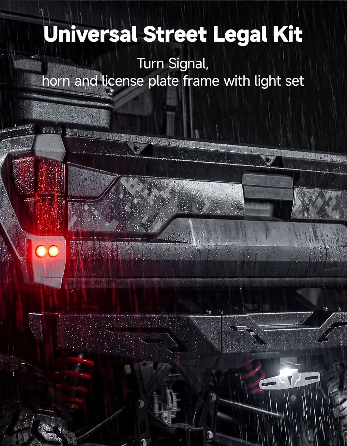 KEMIMOTO Kit Frecce UTV 8 LED con Clacson e Porta Targa
