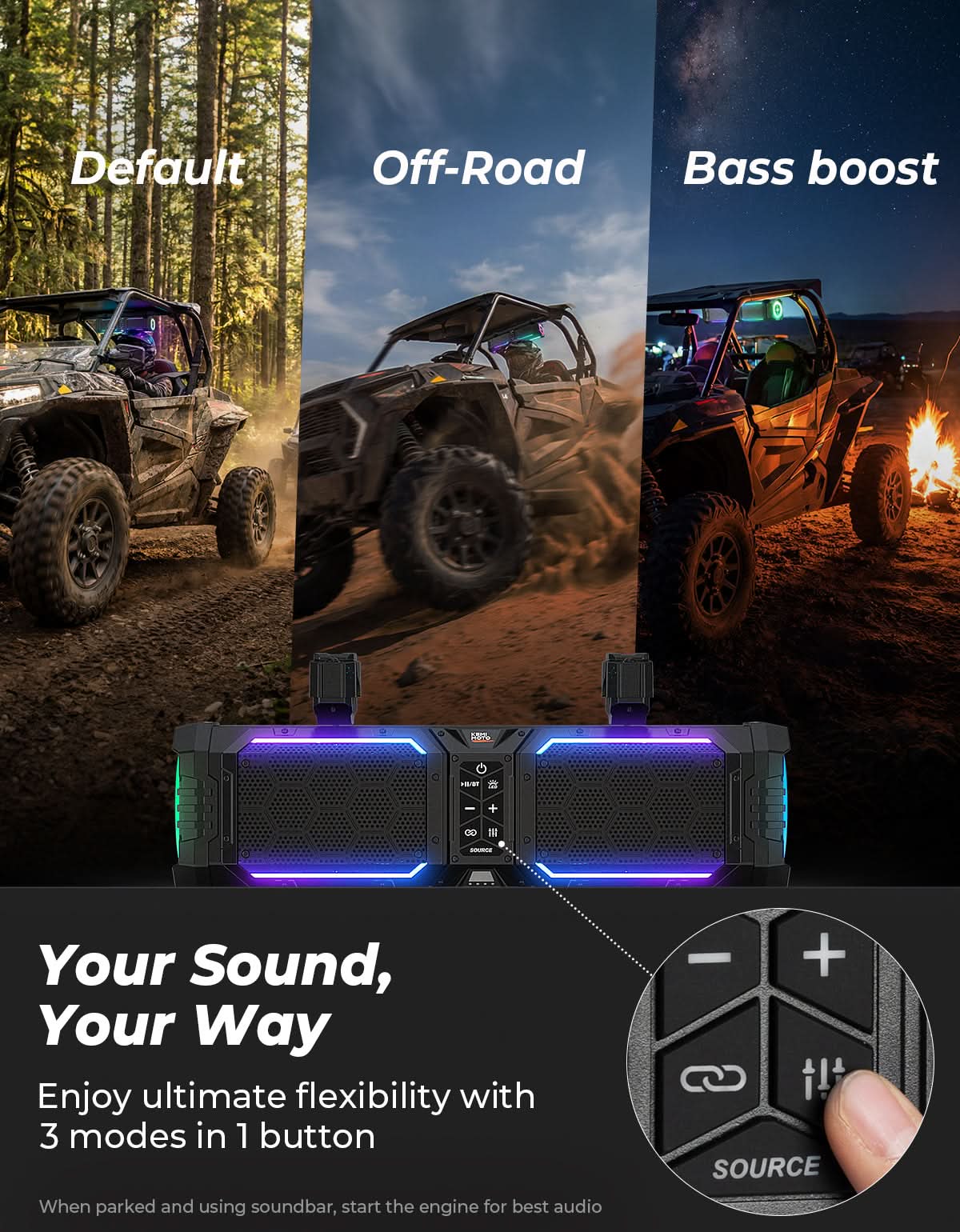 KEMIMOTO Midnight 50 Gen2 Soundbar UTV 20 Pollici RGB