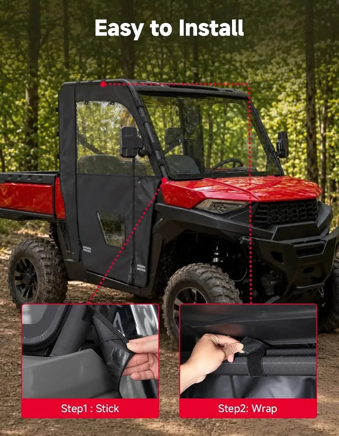 KEMIMOTO Ranger 570 porte cabina morbide con zip YKK