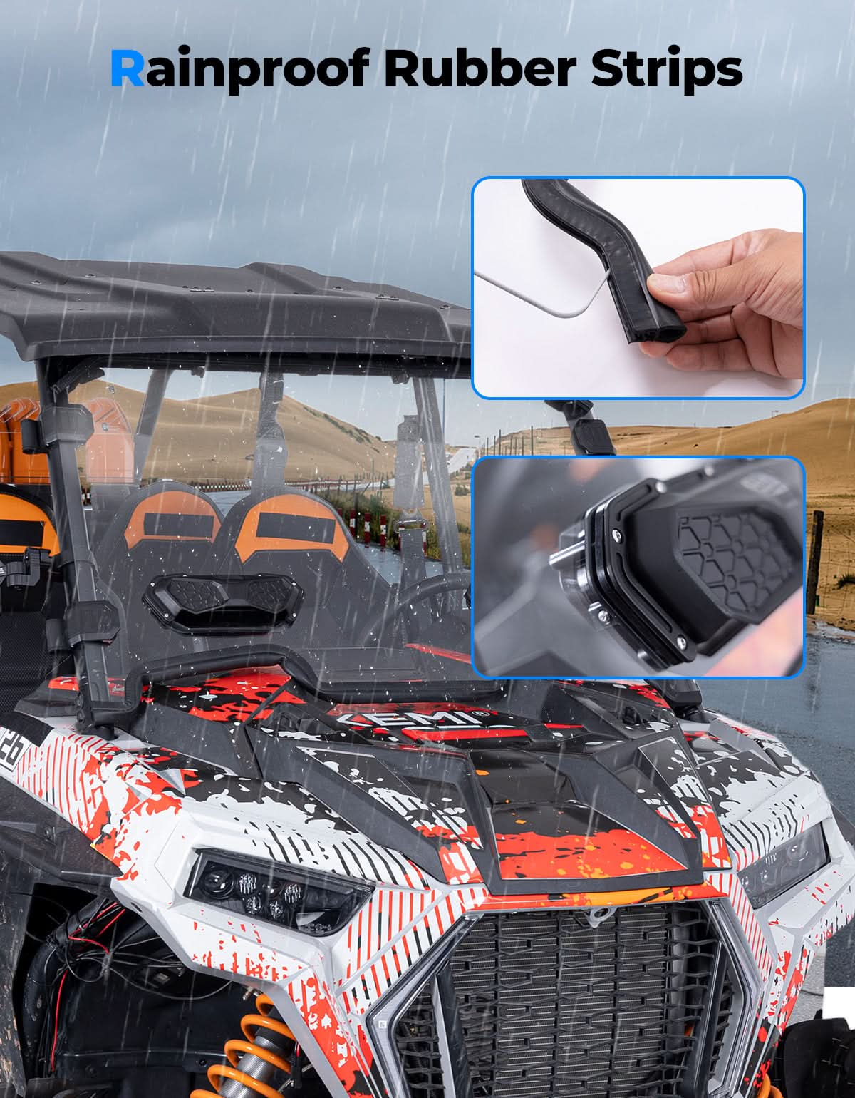 Kemimoto RZR XP 1000 parabrezza ventilato policarbonato