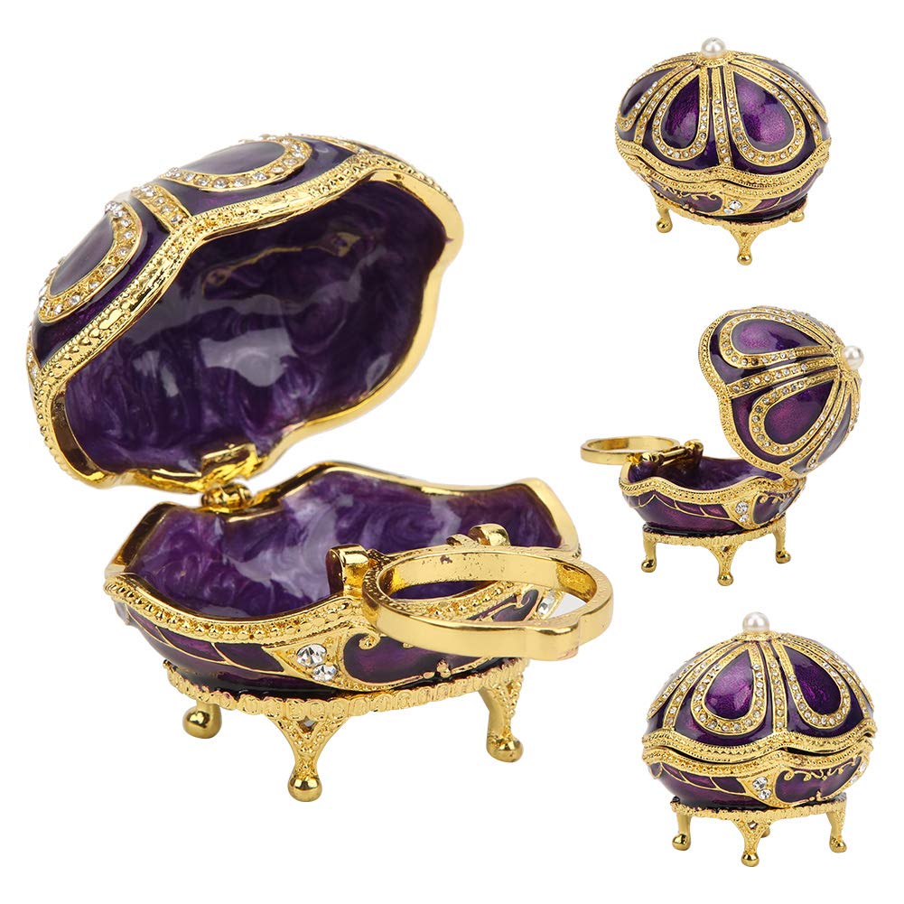 Hapivida Uovo Fabergé scatola portagioie viola smalto strass