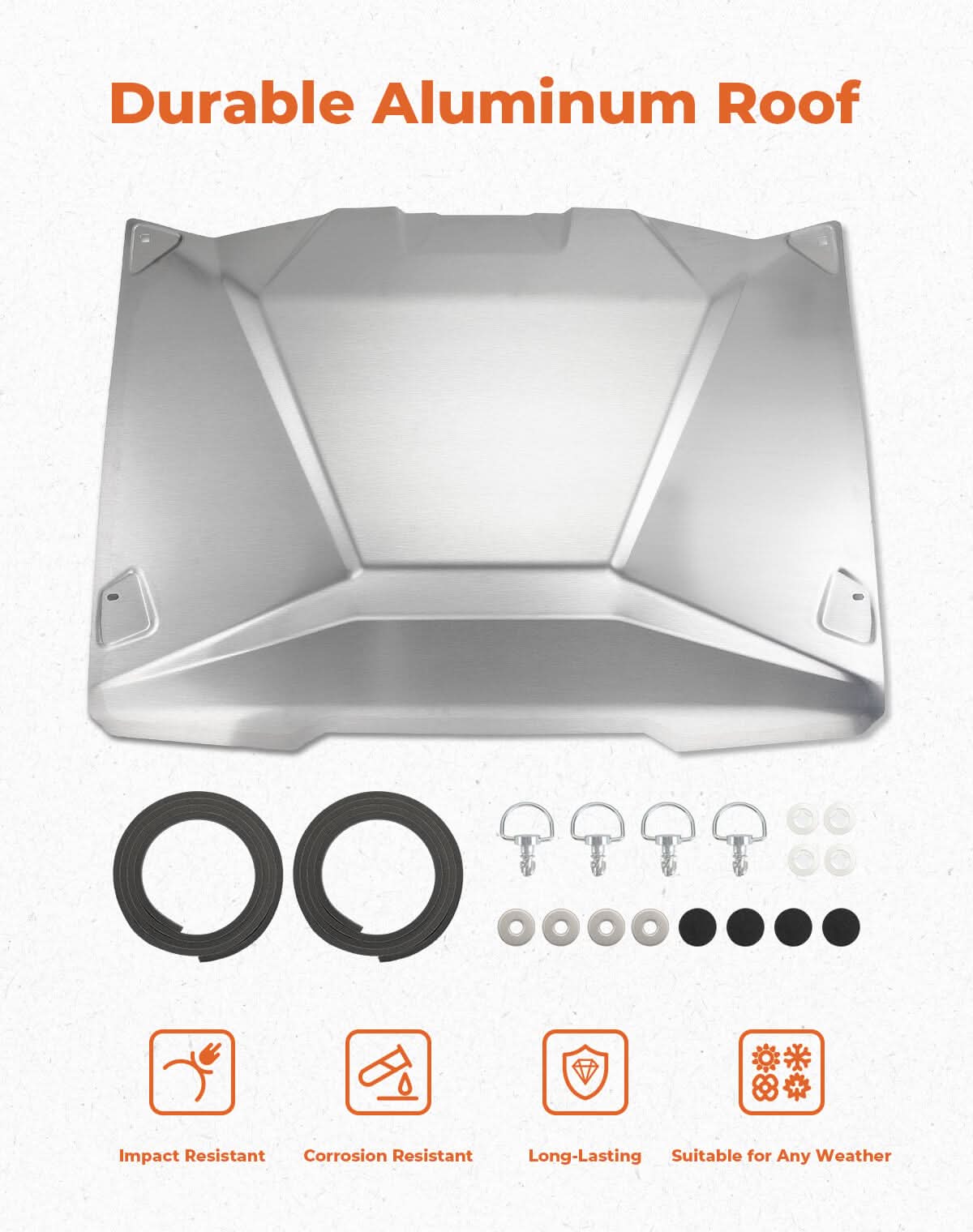 Kemimoto Maverick X3 tetto in alluminio argento 2 mm