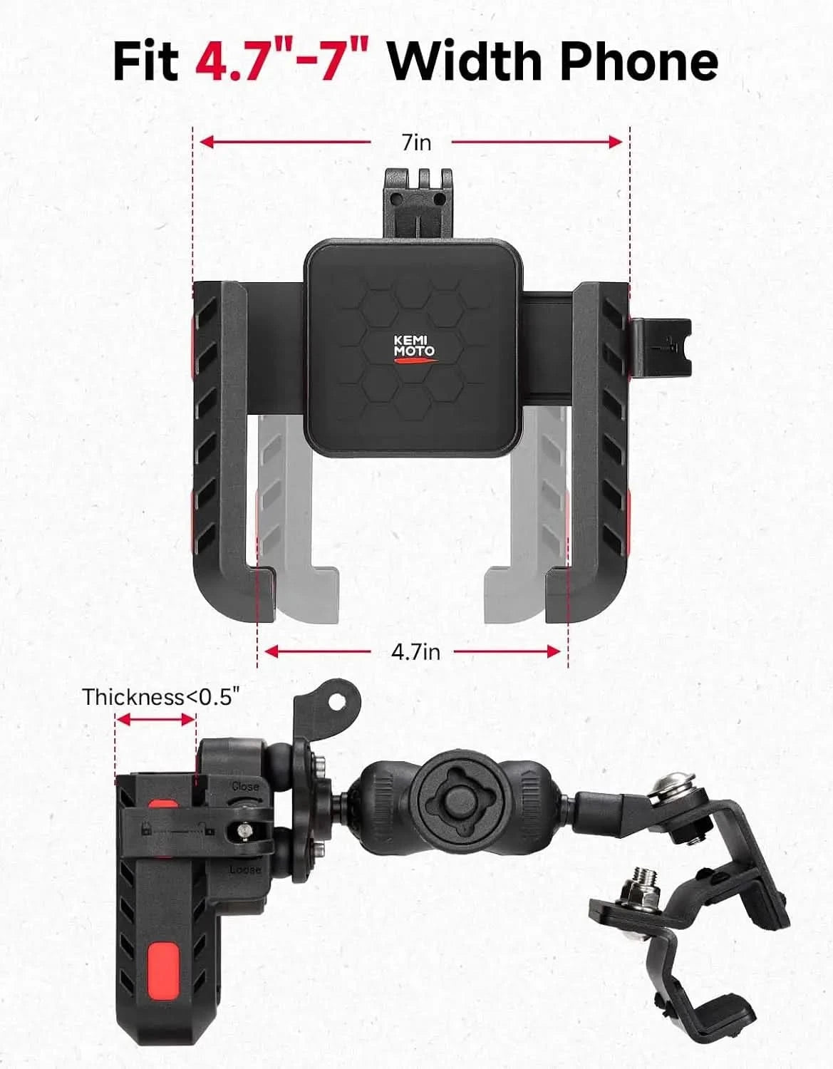 KEMIMOTO Supporto Telefono UTV Pro-Fit Antivibrazione