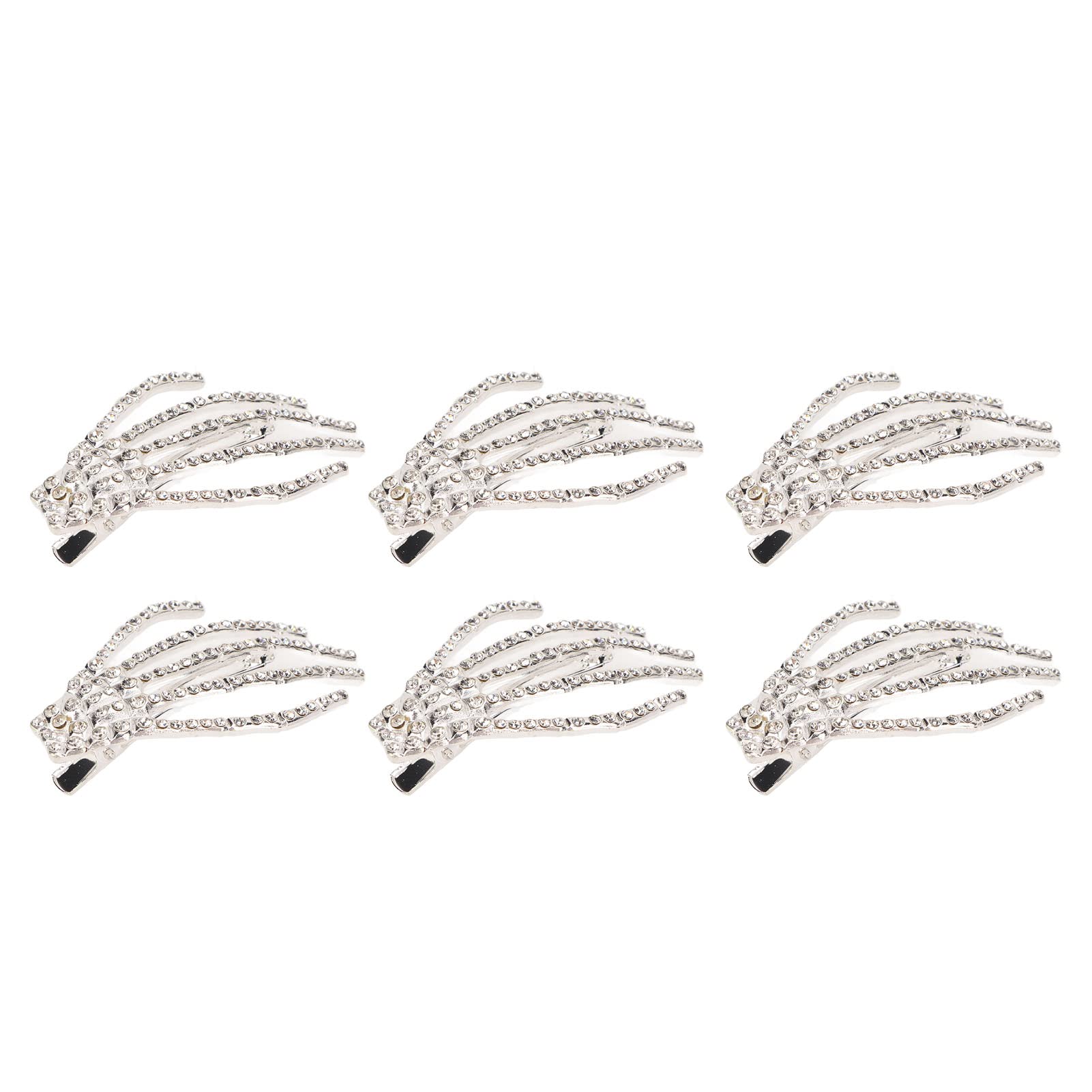 Kuuleyn Halloween Mano Scheletro mollette capelli 6 pezzi strass