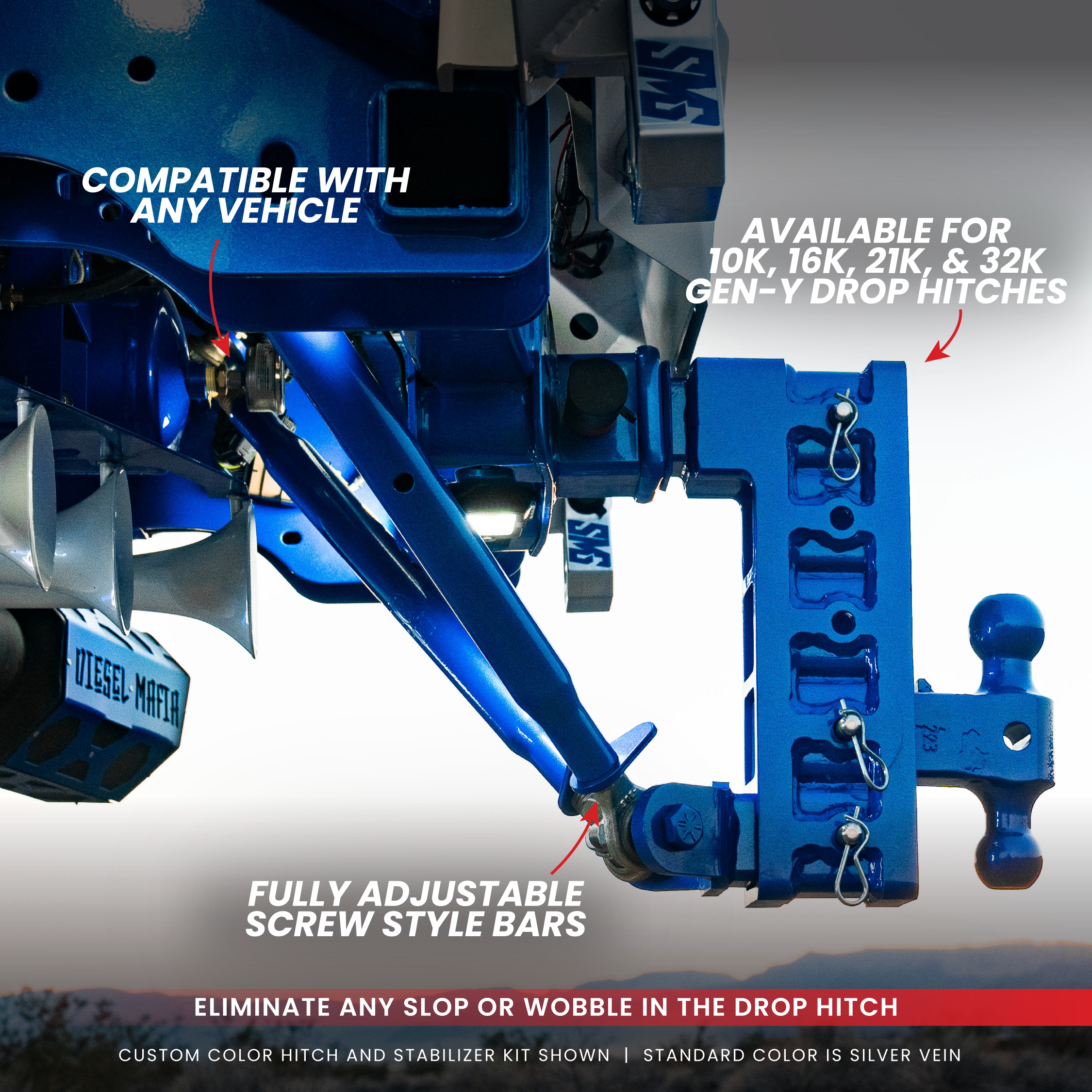 GEN-Y Hitch GH-0100 kit stabilizzatore acciaio 610-838 mm