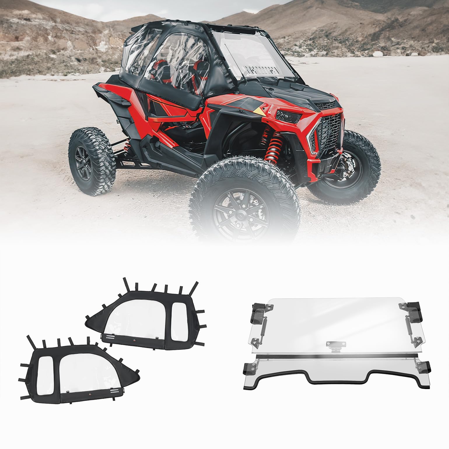 KEMIMOTO RZR XP 1000 porte morbide + parabrezza 3-in-1 kit