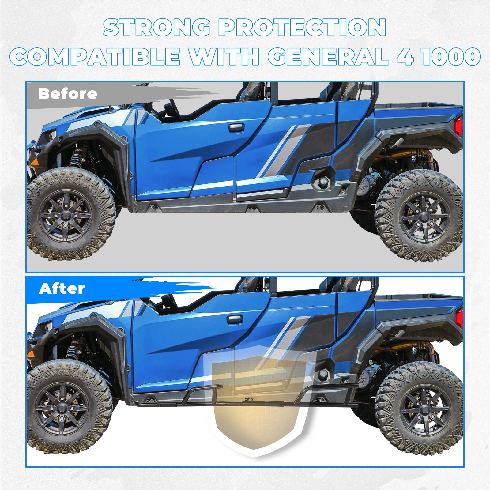 KEMIMOTO Pedane Rock Slider Polaris General XP 4 1000 Acciaio