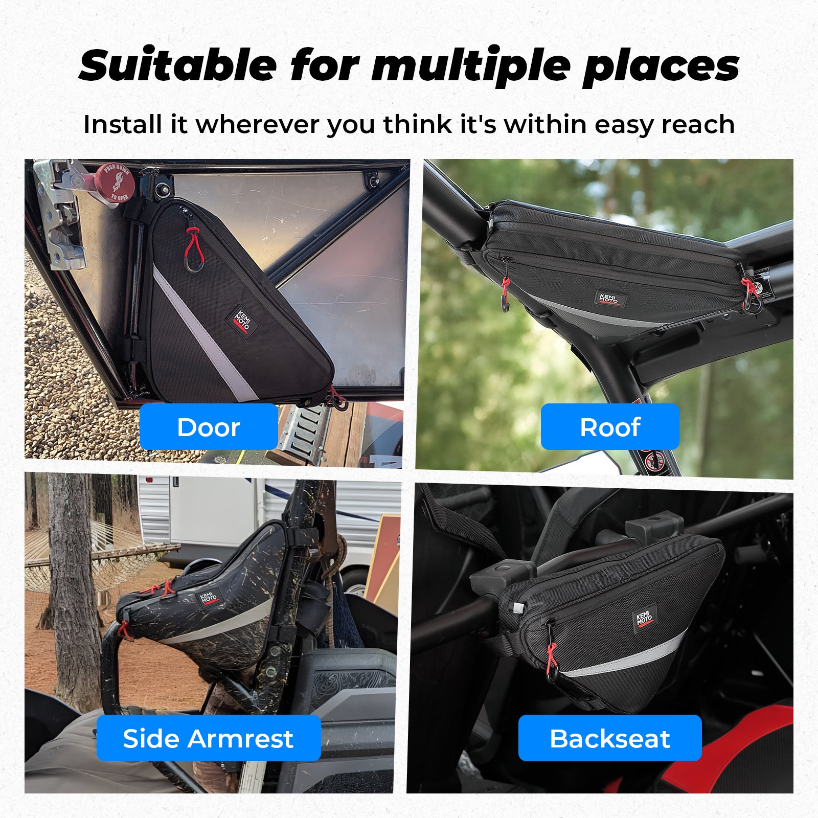 Kemimoto borsa triangolare roll-bar UTV 1 pezzo Oxford