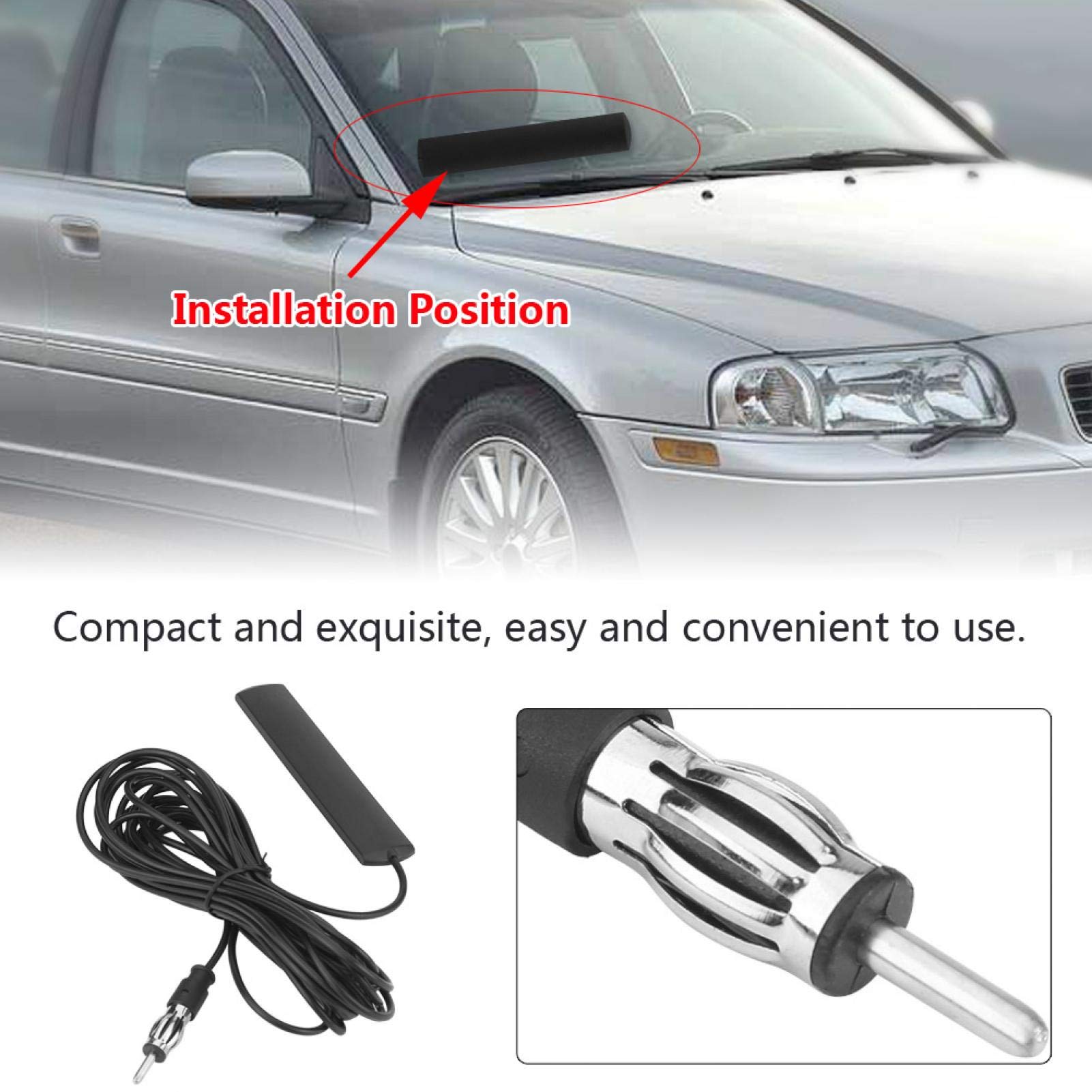 Kuuleyn ANT-309 Antenna Autoradio FM Parabrezza Cavo 5 m