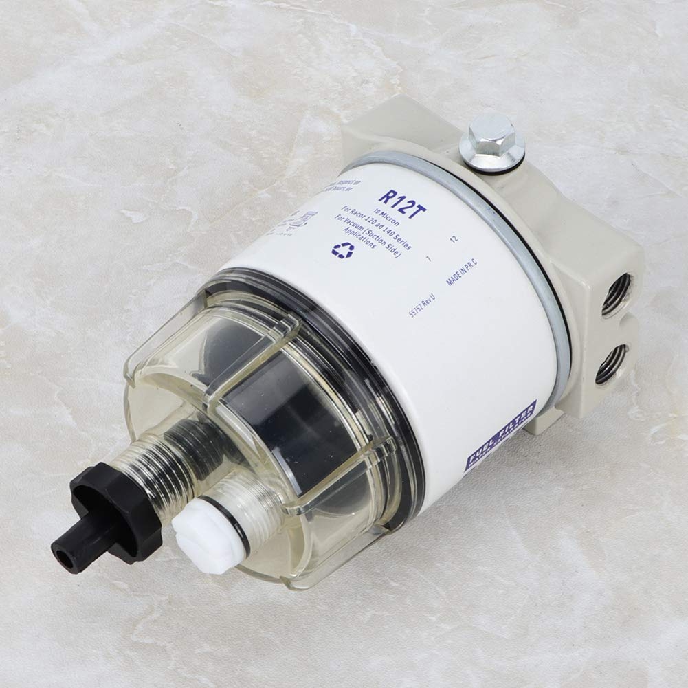 Kuuleyn R12T Filtro Carburante Barca 10 Micron Separatore Acqua