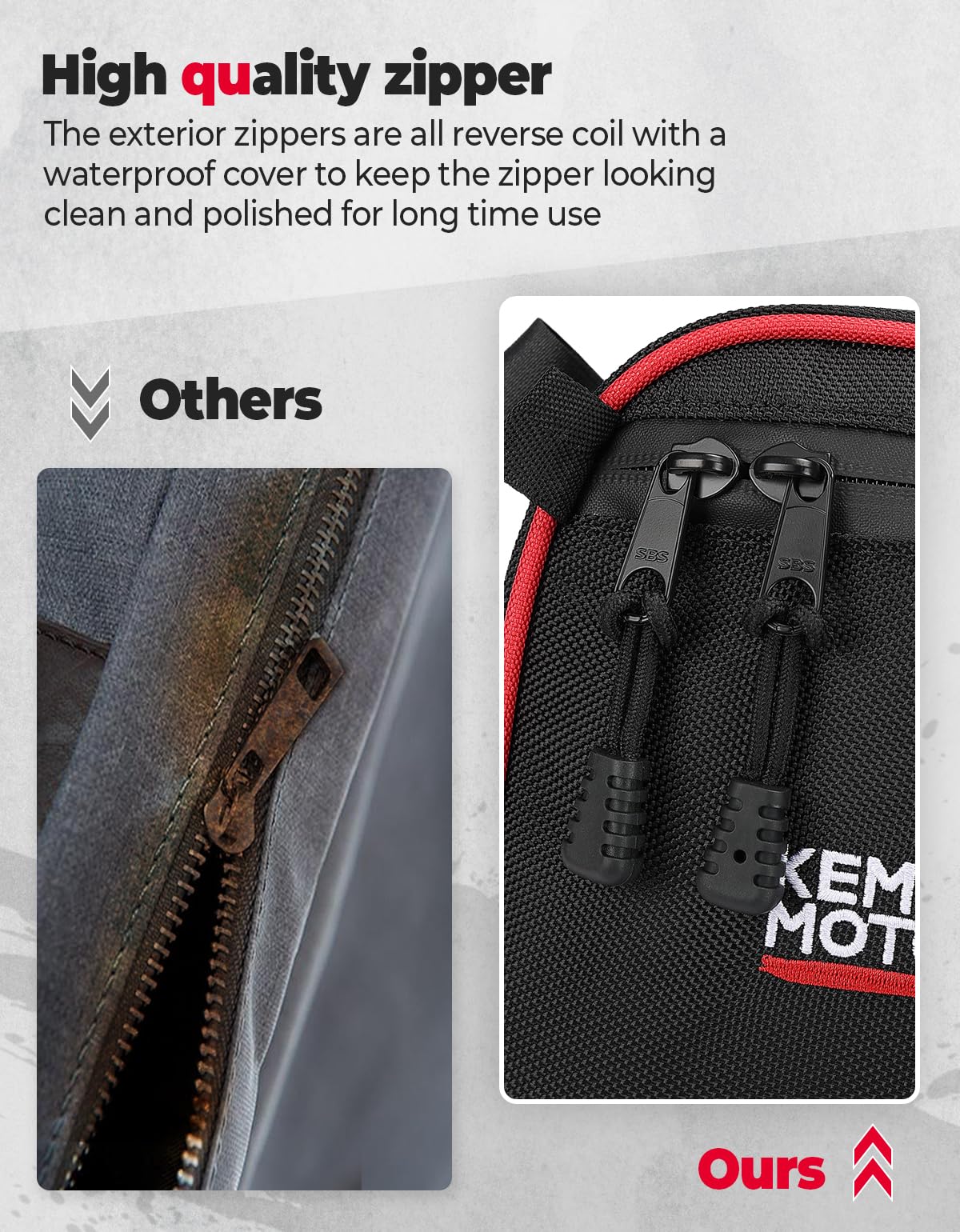 KEMIMOTO Maverick X3 Max borse portiera rosse anteriori posteriori