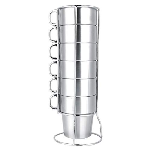 Kuuleyn Set 6 Tazze Acciaio Inox 300 ml Campeggio
