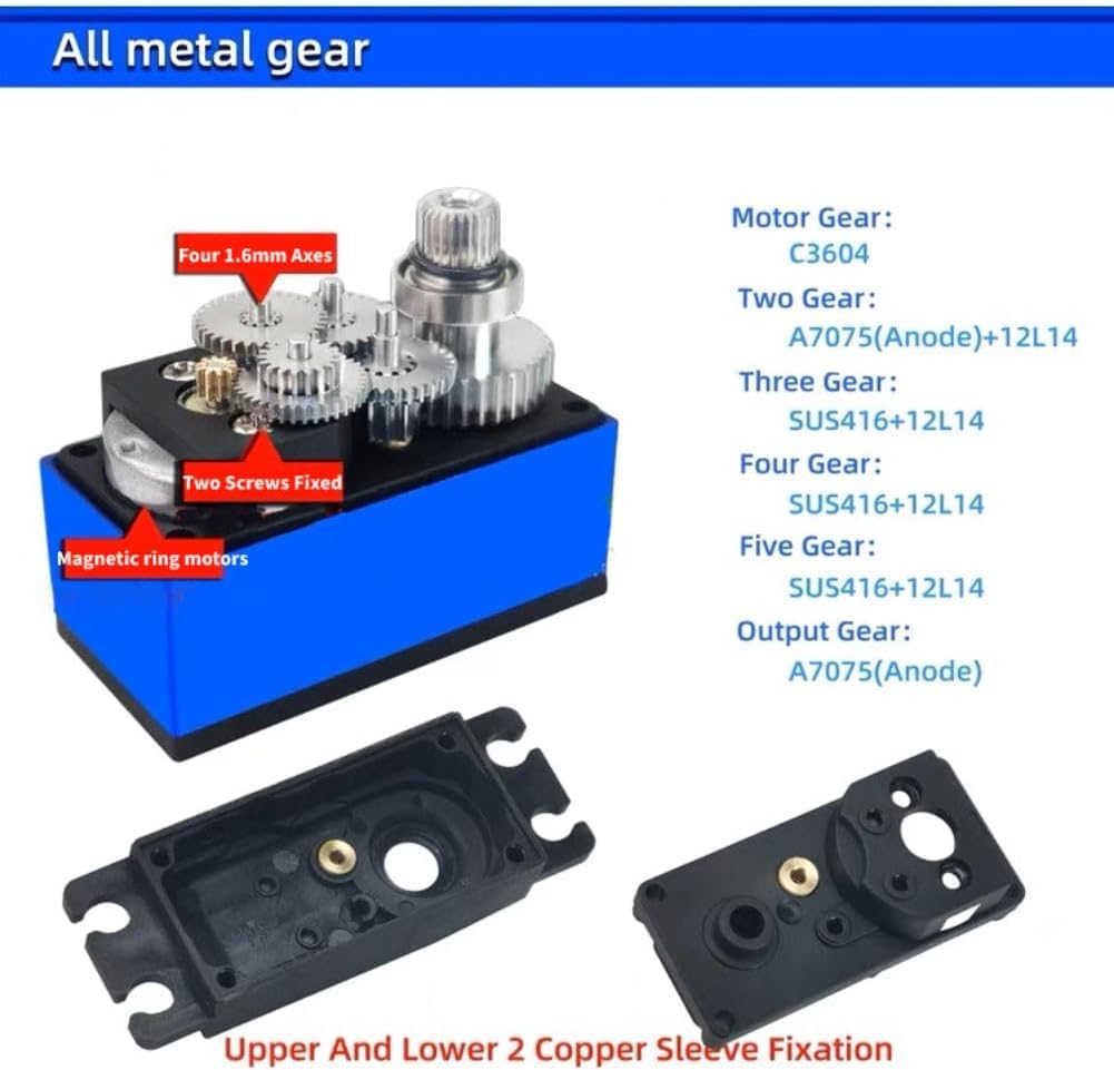 Kuuleyn 4412LV Servo Digitale RC 1:10 12 kg Ingranaggi Metallo