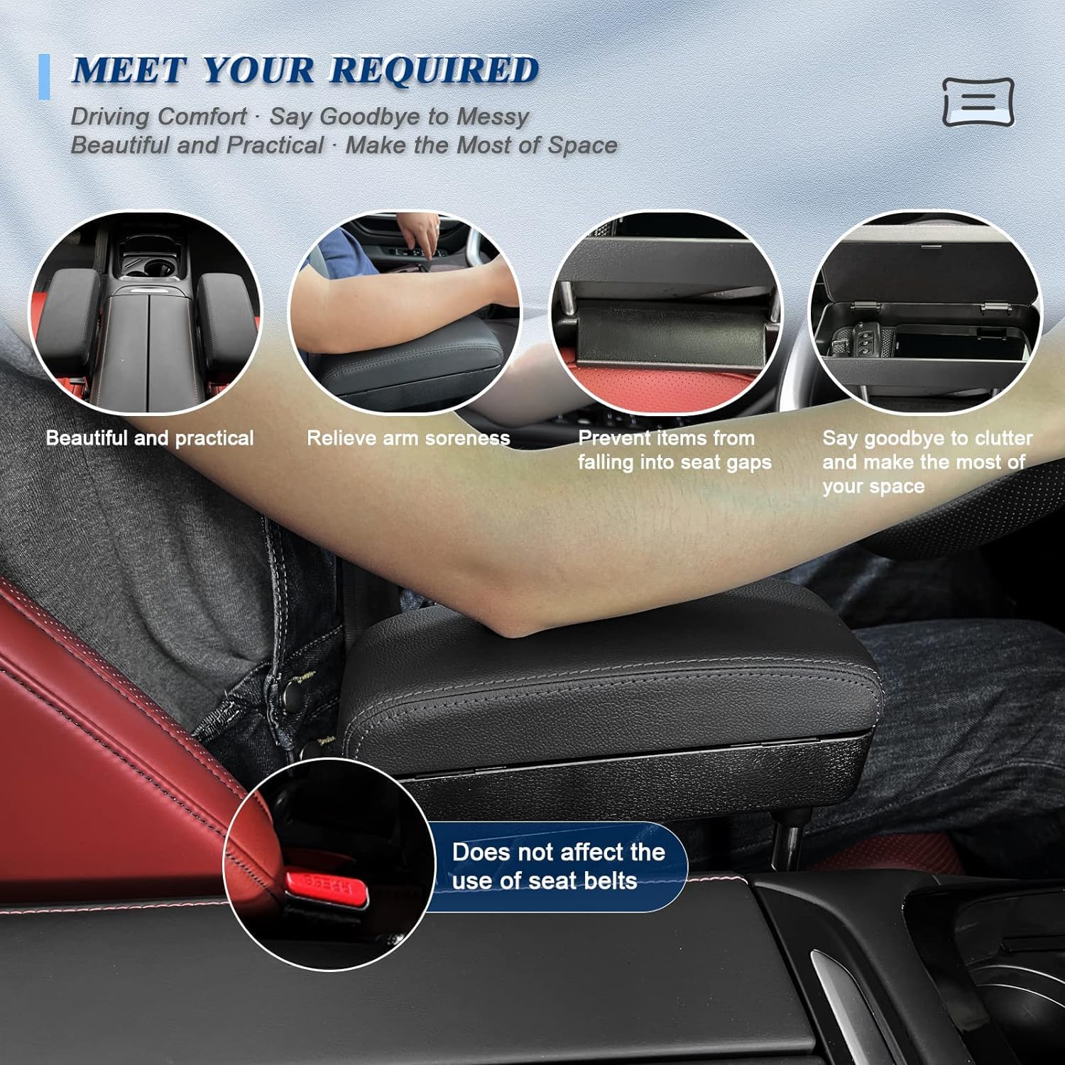Kuuleyn bracciolo auto universale nero con USB