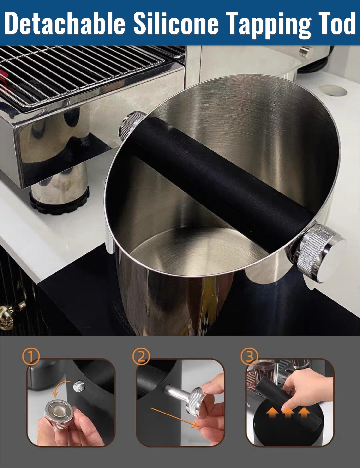 Hapivida knock box caffè acciaio inox argento 15x14x14 cm