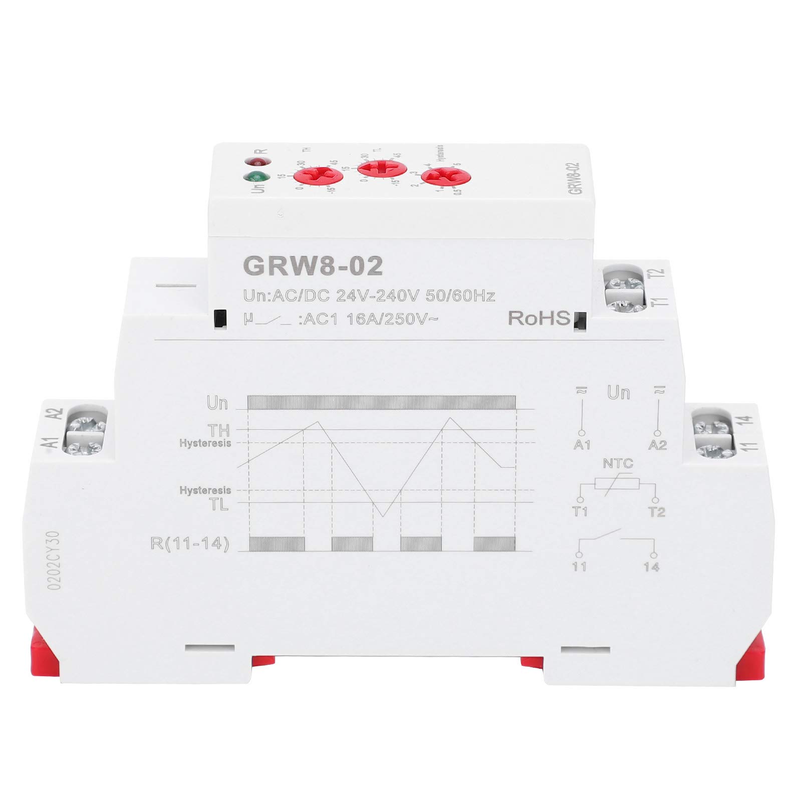 Kuuleyn GRW8-01 termostato digitale guida DIN 24-240V