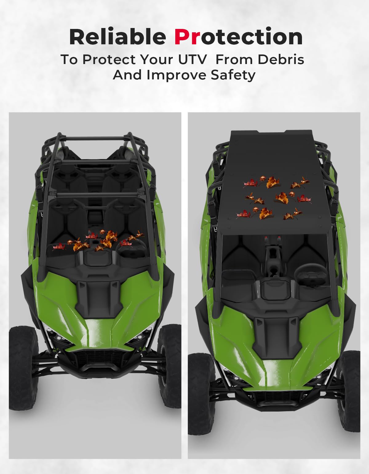 Kemimoto RZR PRO XP4 tetto alluminio 2 pezzi nero