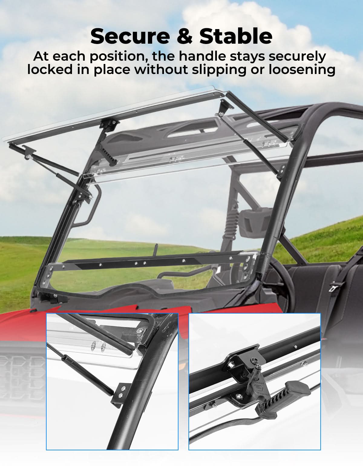 Kemimoto Tracker 800SX parabrezza anteriore ribaltabile 3 in 1