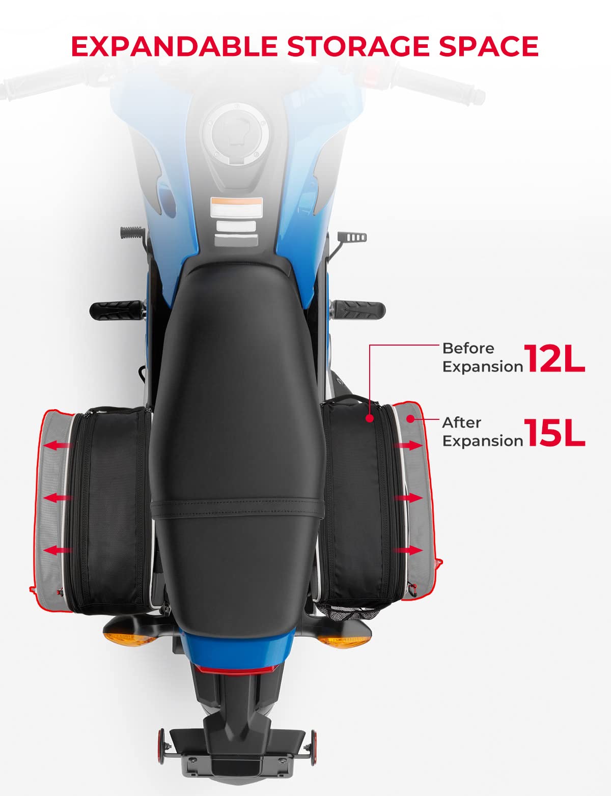 KEMIMOTO Borse Laterali Moto Impermeabili 30L per Grom