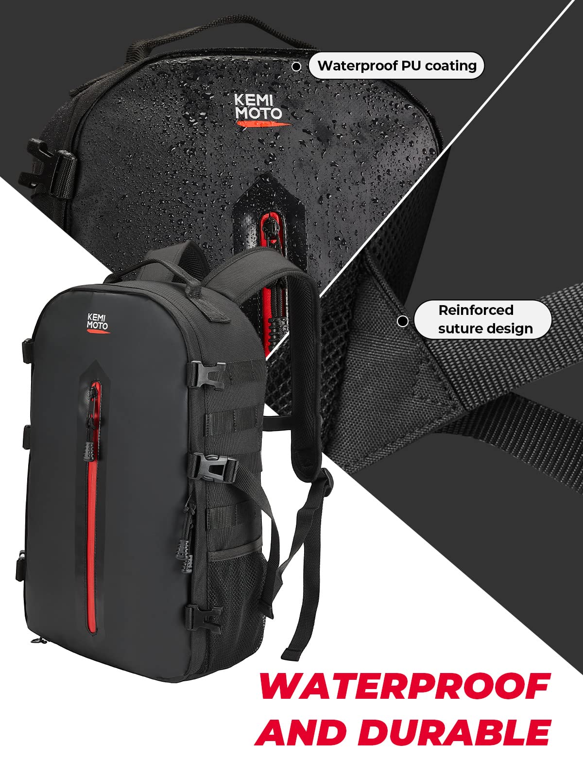 KEMIMOTO zaino moto porta casco 20L impermeabile nero