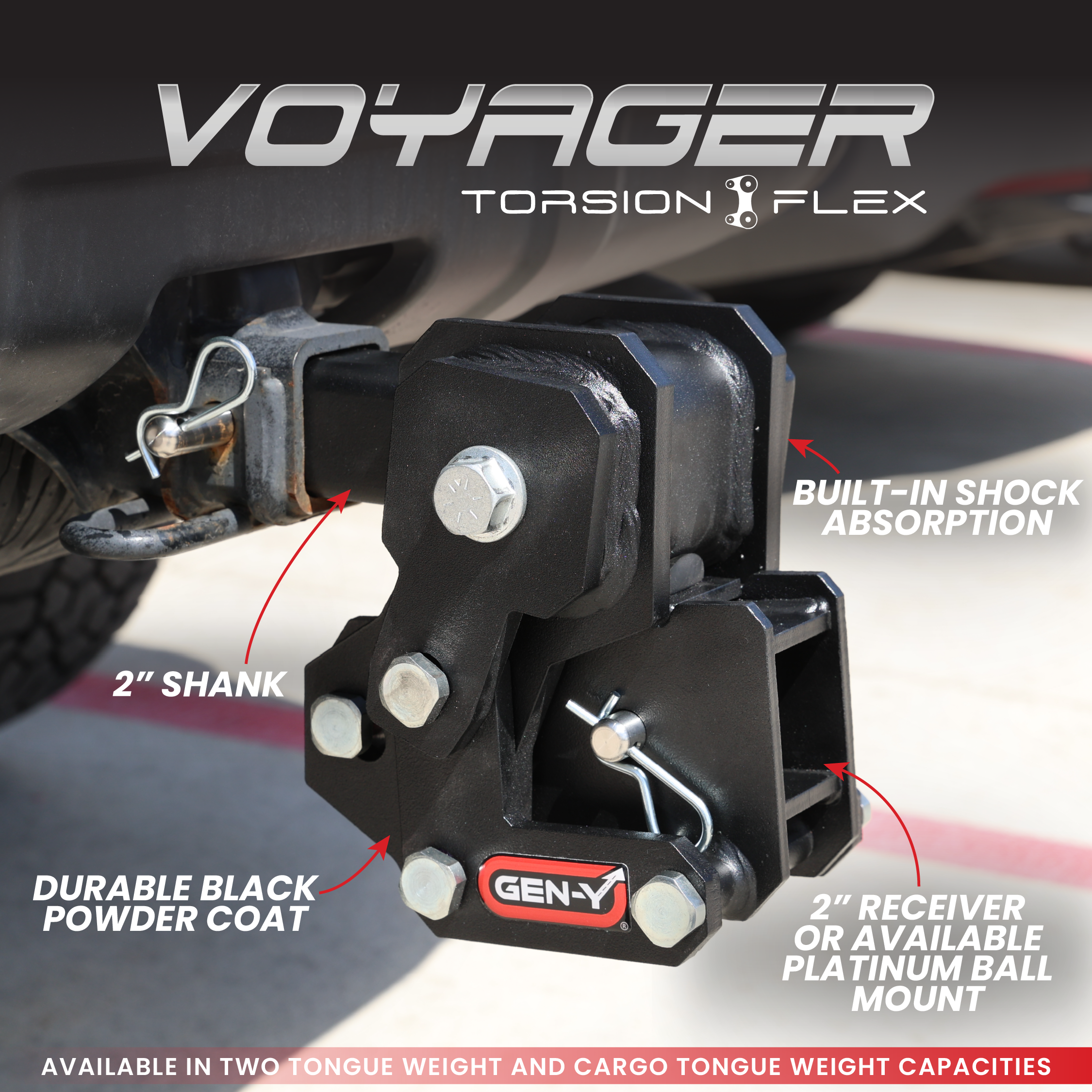 GEN-Y Hitch VOYAGER gancio portapacchi Torsion-Flex 300 lb