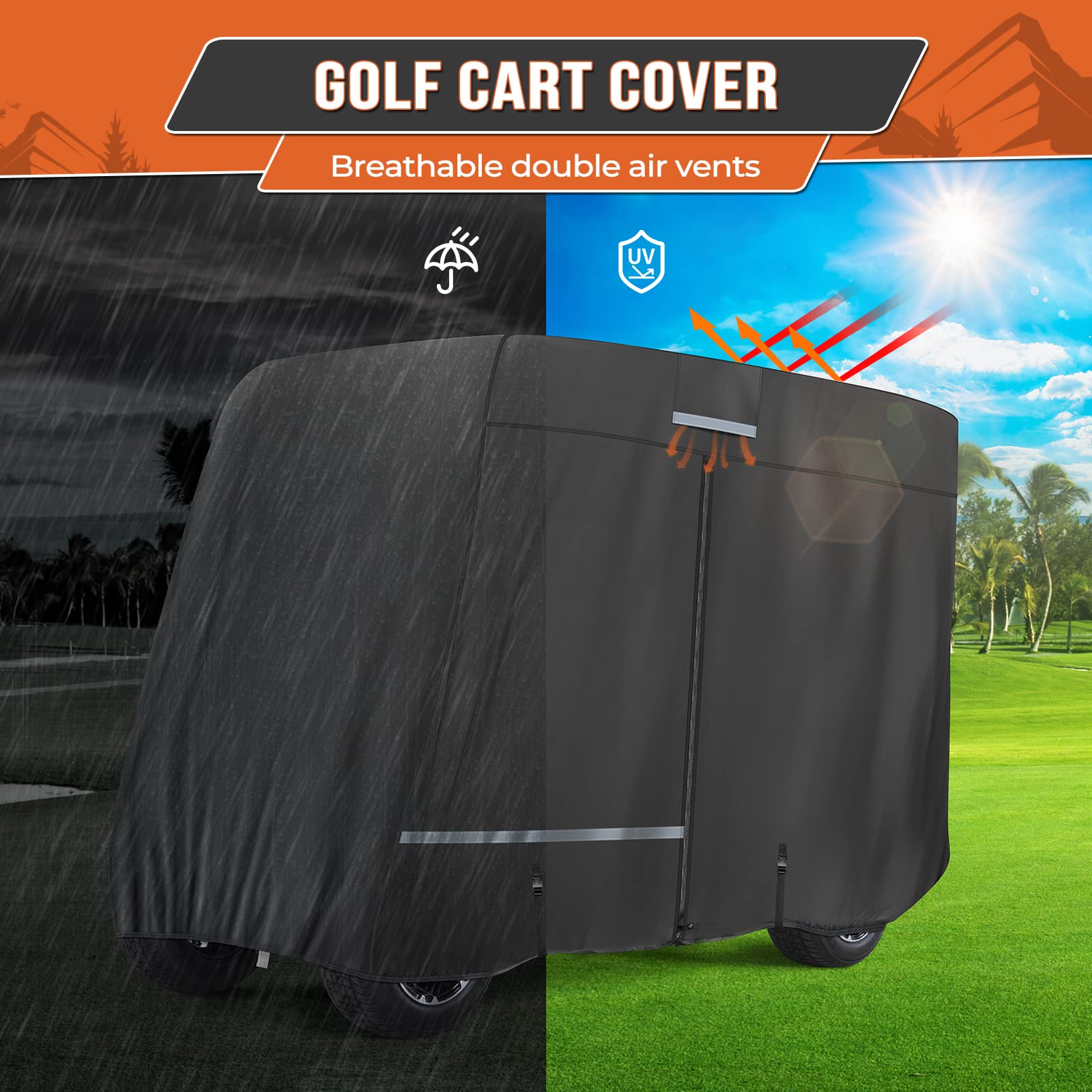 KEMIMOTO B0115-01001 telo golf cart 2-4 posti 600D