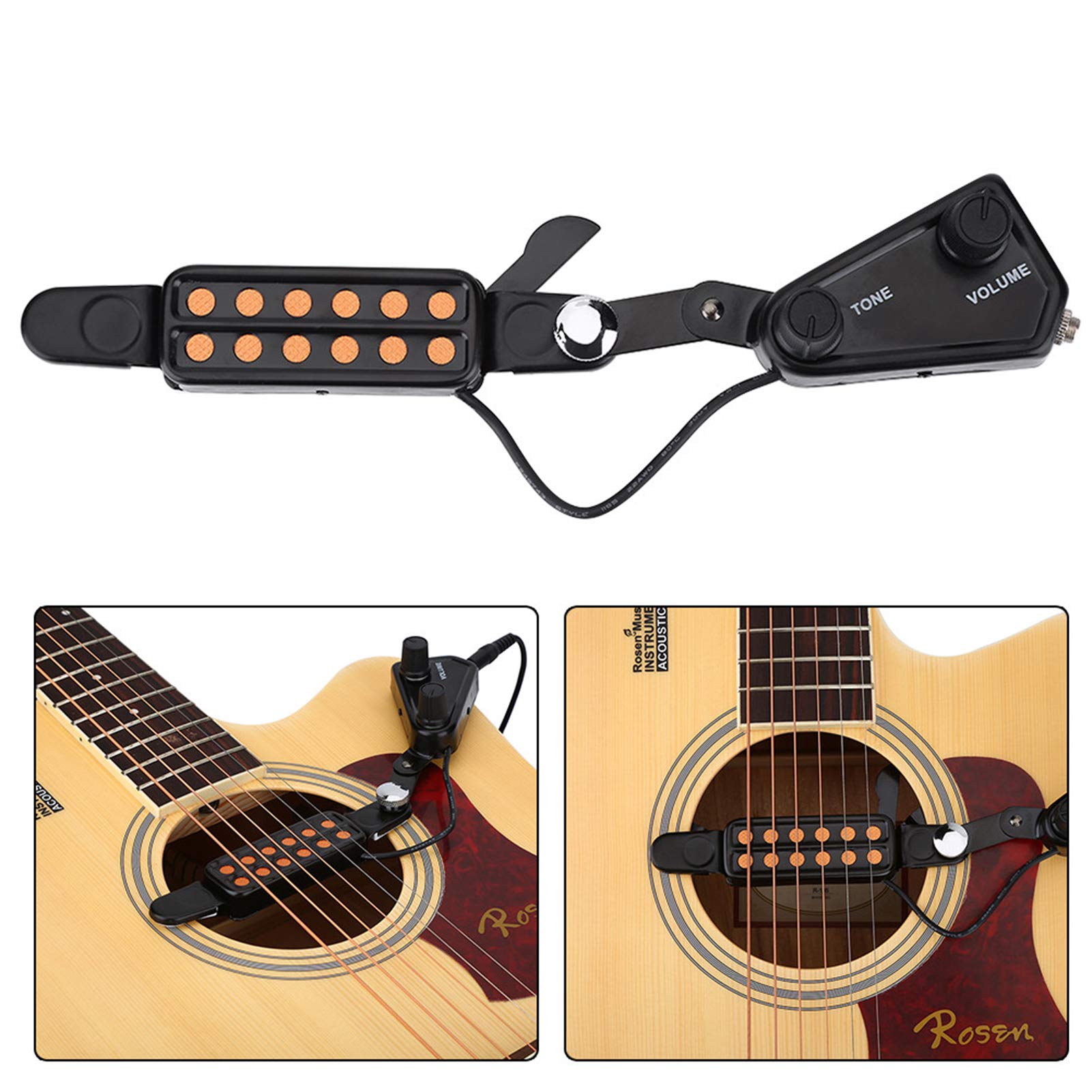 Kuuleyn Pickup Magnetico 12 Fori Chitarra Acustica Volume
