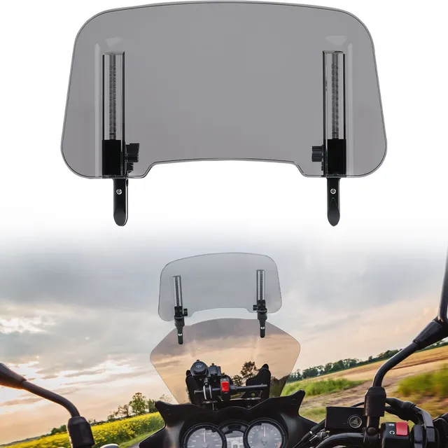 KEMIMOTO Deflettore Parabrezza Moto Universale Alluminio Regolabile
