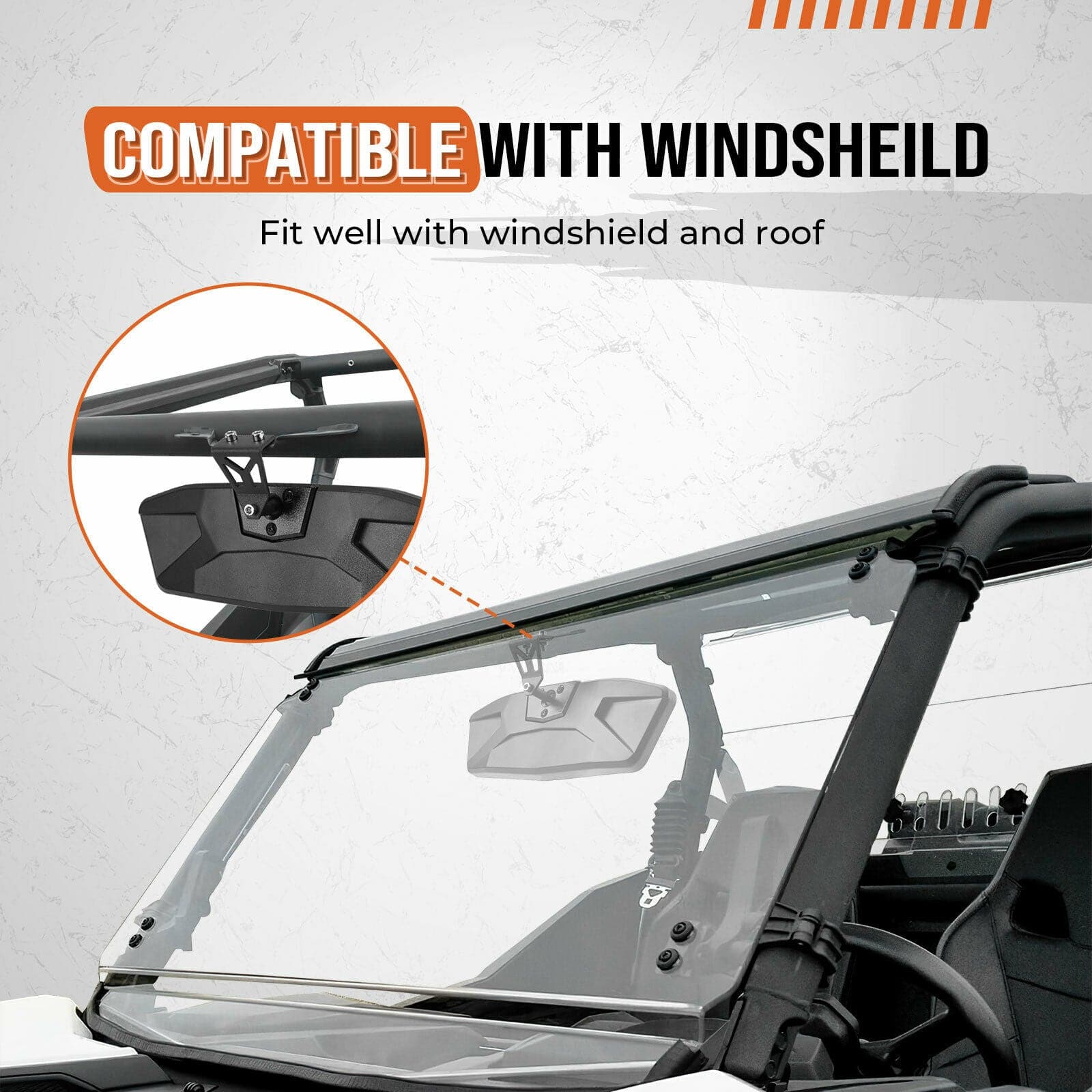KEMIMOTO Maverick Trail specchietto centrale UTV grandangolo