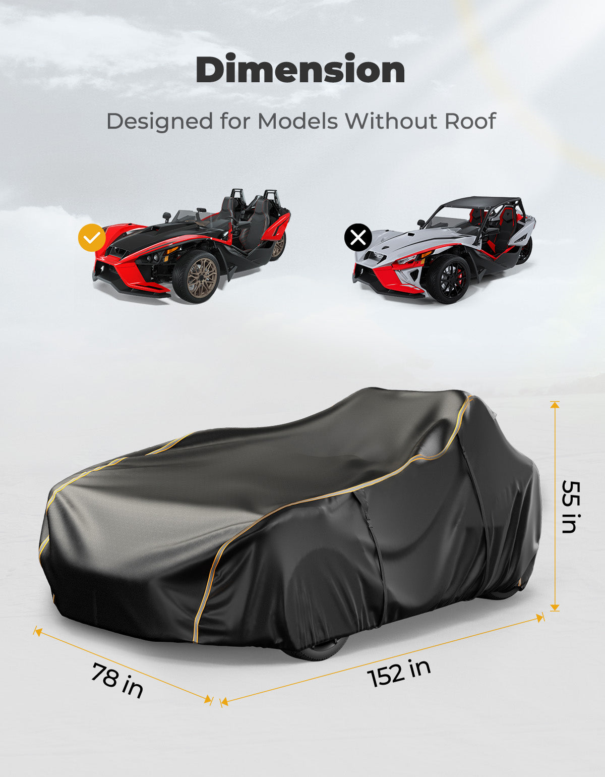 Kemimoto Slingshot telo copertura impermeabile con borse
