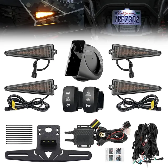 KEMIMOTO 2603 Kit Frecce UTV LED con Clacson e Targa