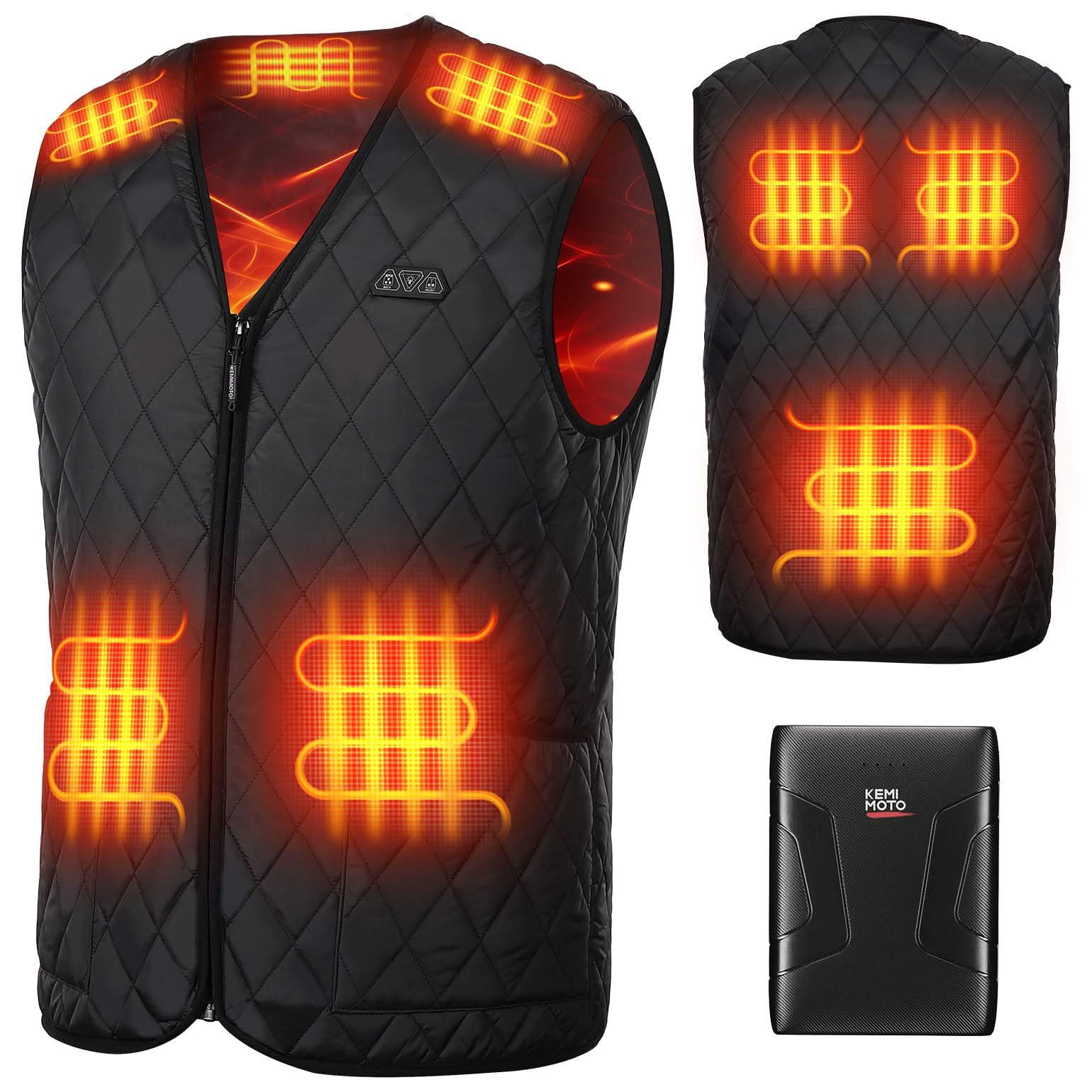 Kemimoto gilet riscaldato uomo con batteria leggero