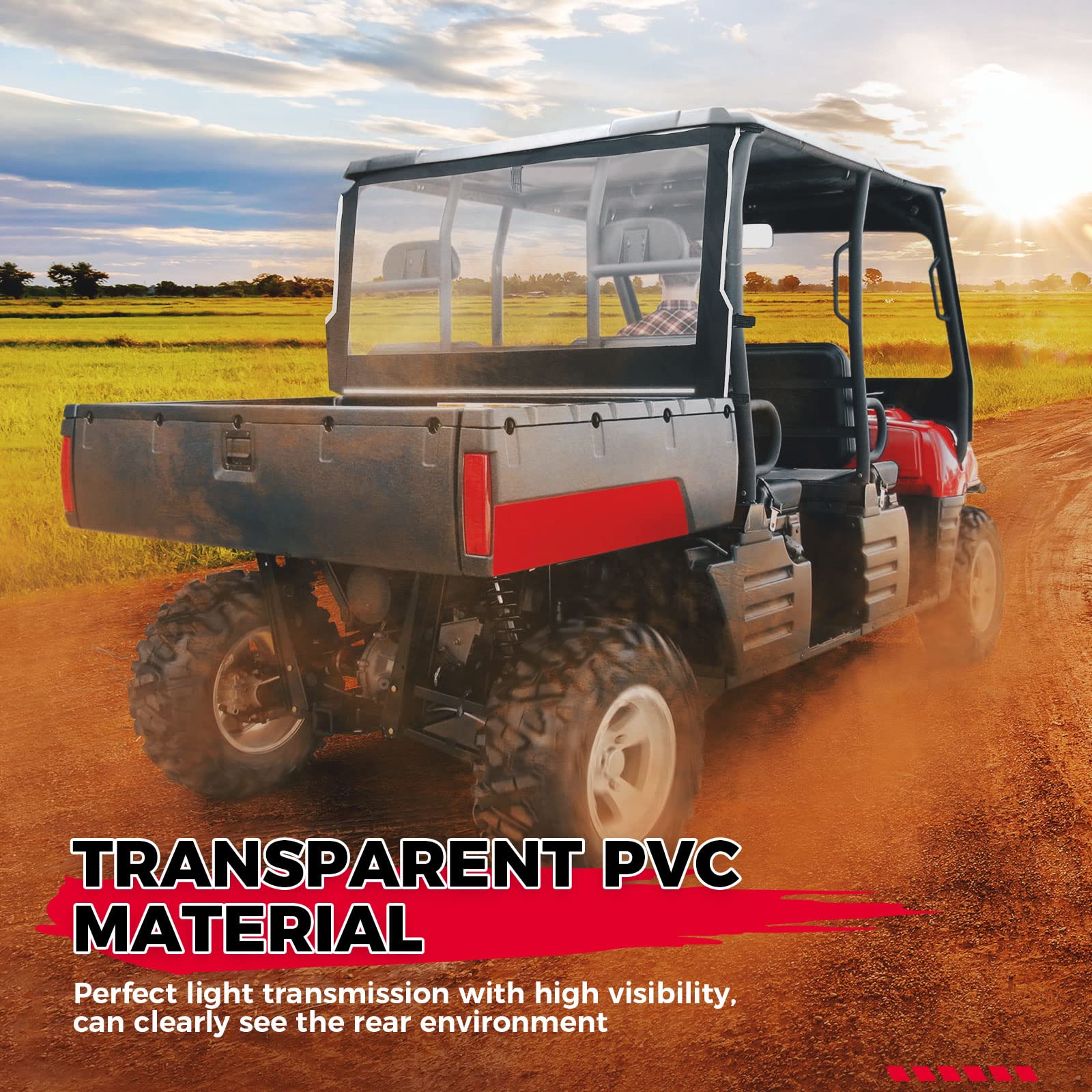 KEMIMOTO FTVWS014 lunotto posteriore UTV per Ranger 500 PVC