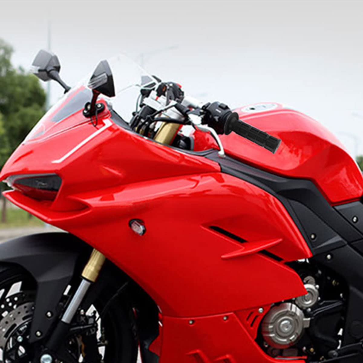 Hapivida Manopole Manubrio Moto 22 mm Nero Gomma Antiscivolo