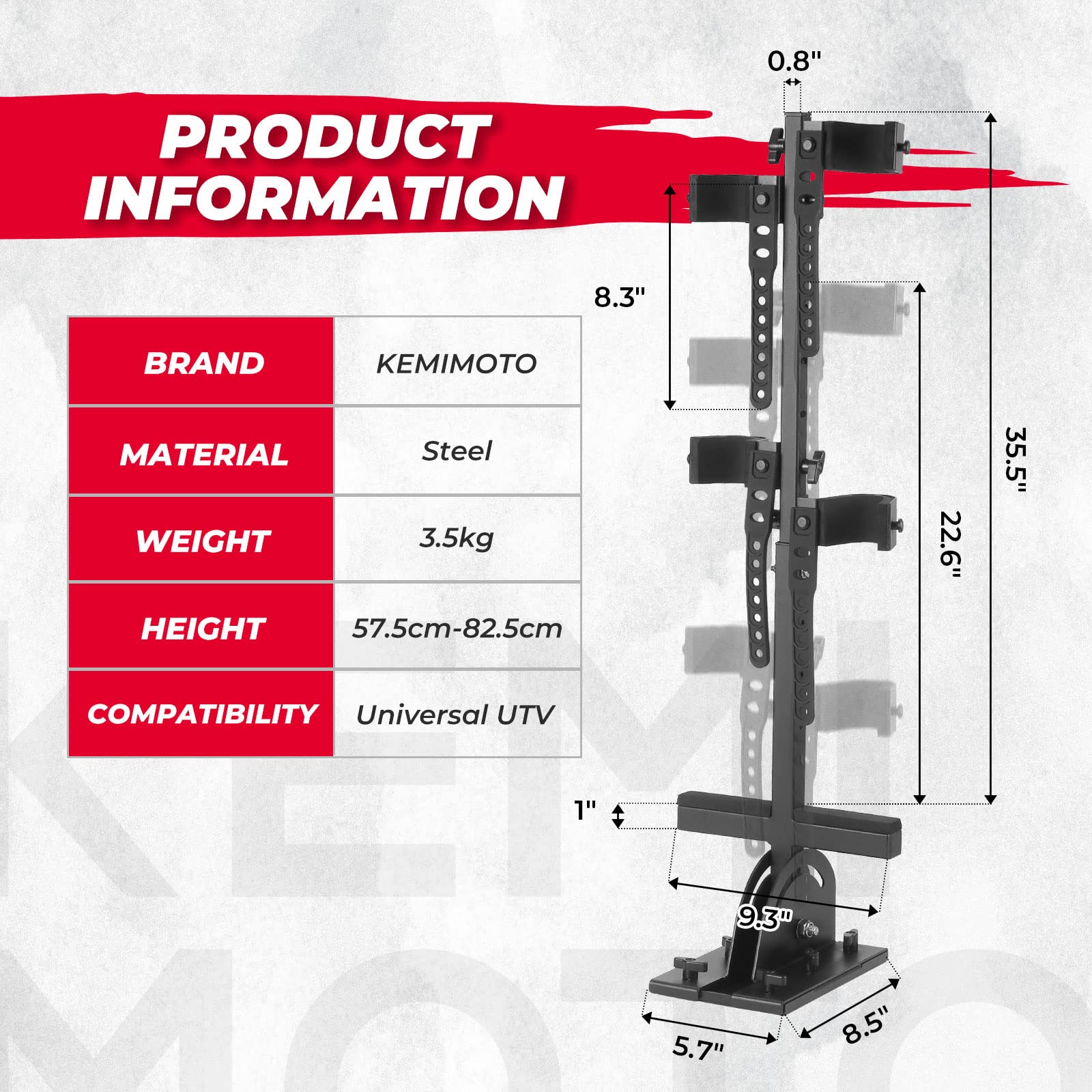 KEMIMOTO B0111-01902BK portafucile verticale UTV da pavimento