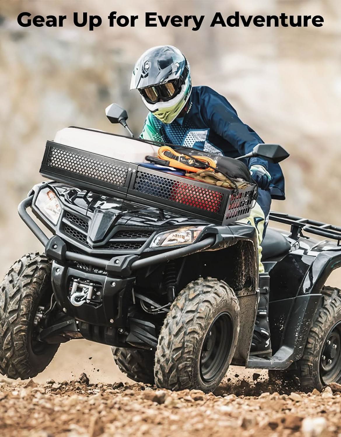 KEMIMOTO ATV cestello anteriore acciaio con rete pieghevole