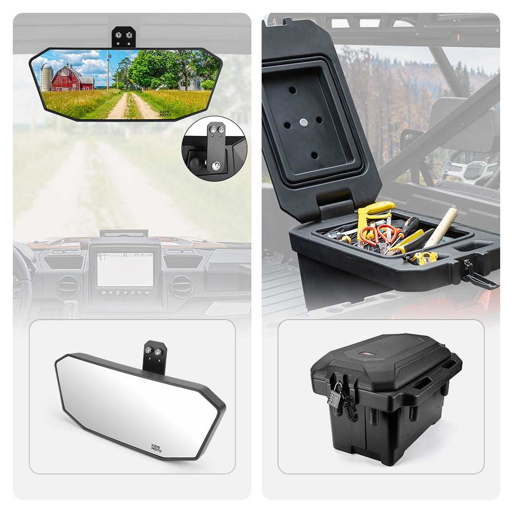 KEMIMOTO Kit Specchietto + Baule 45L Polaris Ranger