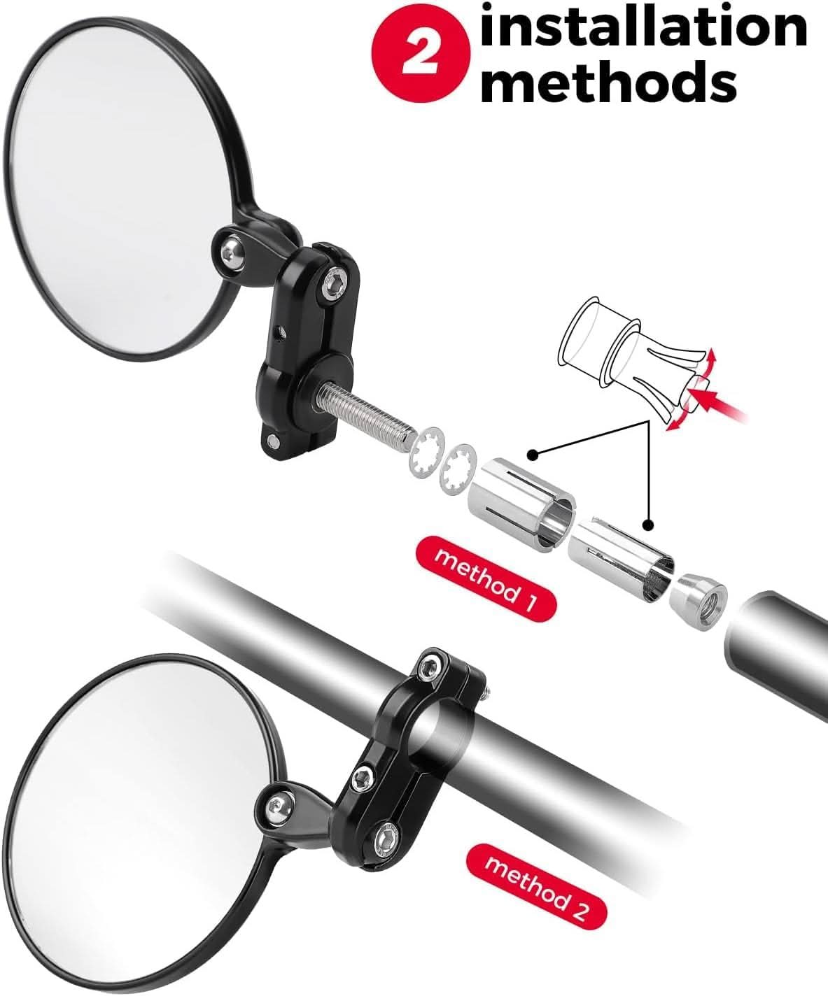 Kemimoto Universal specchietto manubrio moto 13-21 mm metallo
