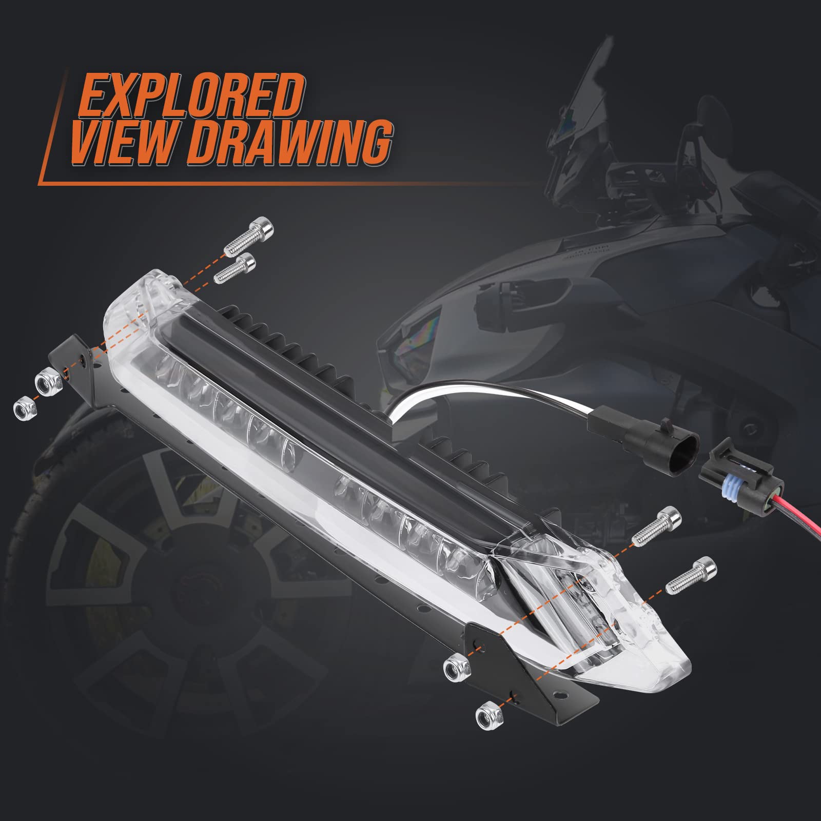 Kemimoto B0801-02701CL barra LED paraurti Ryker IP67