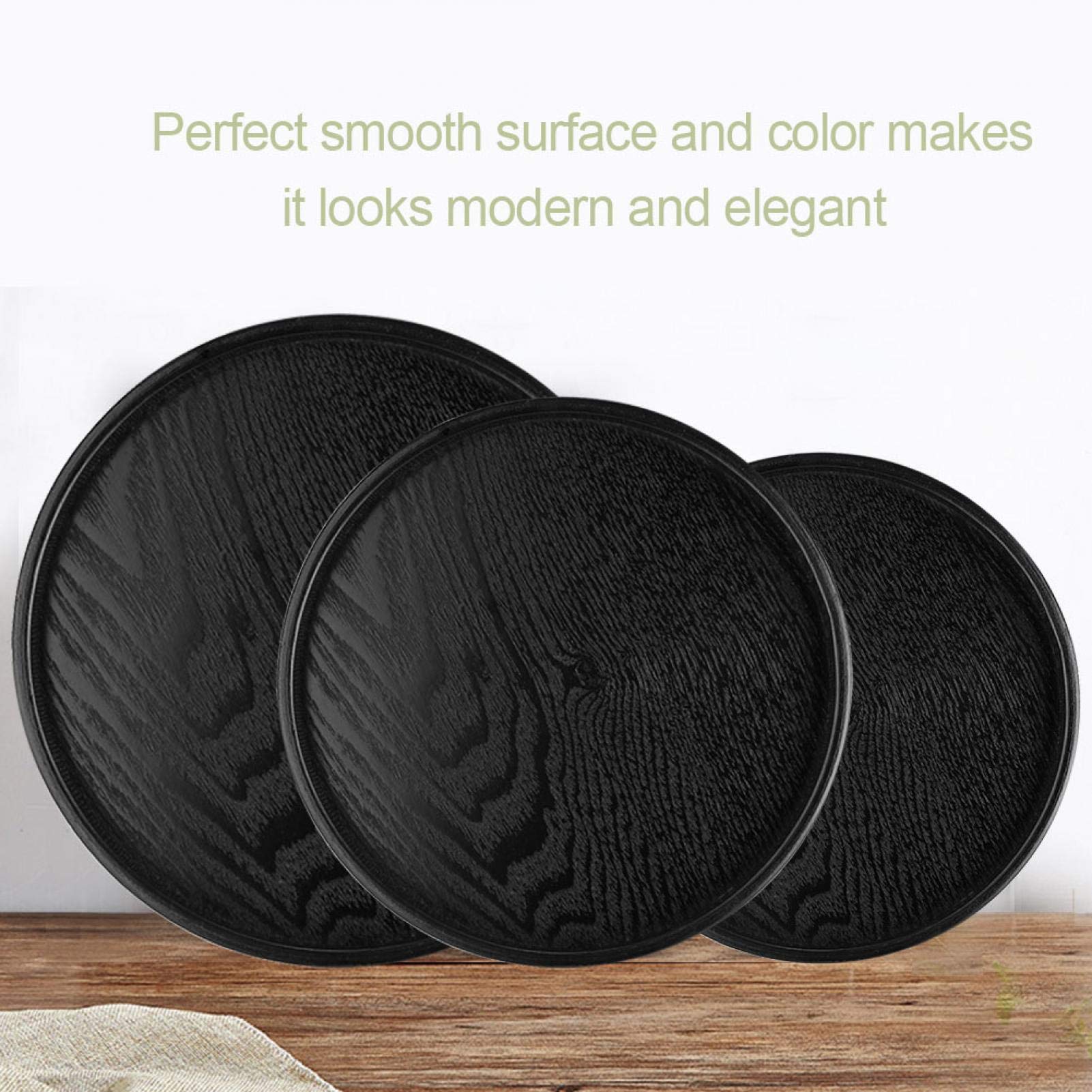 Kuuleyn vassoio legno rotondo nero 24cm